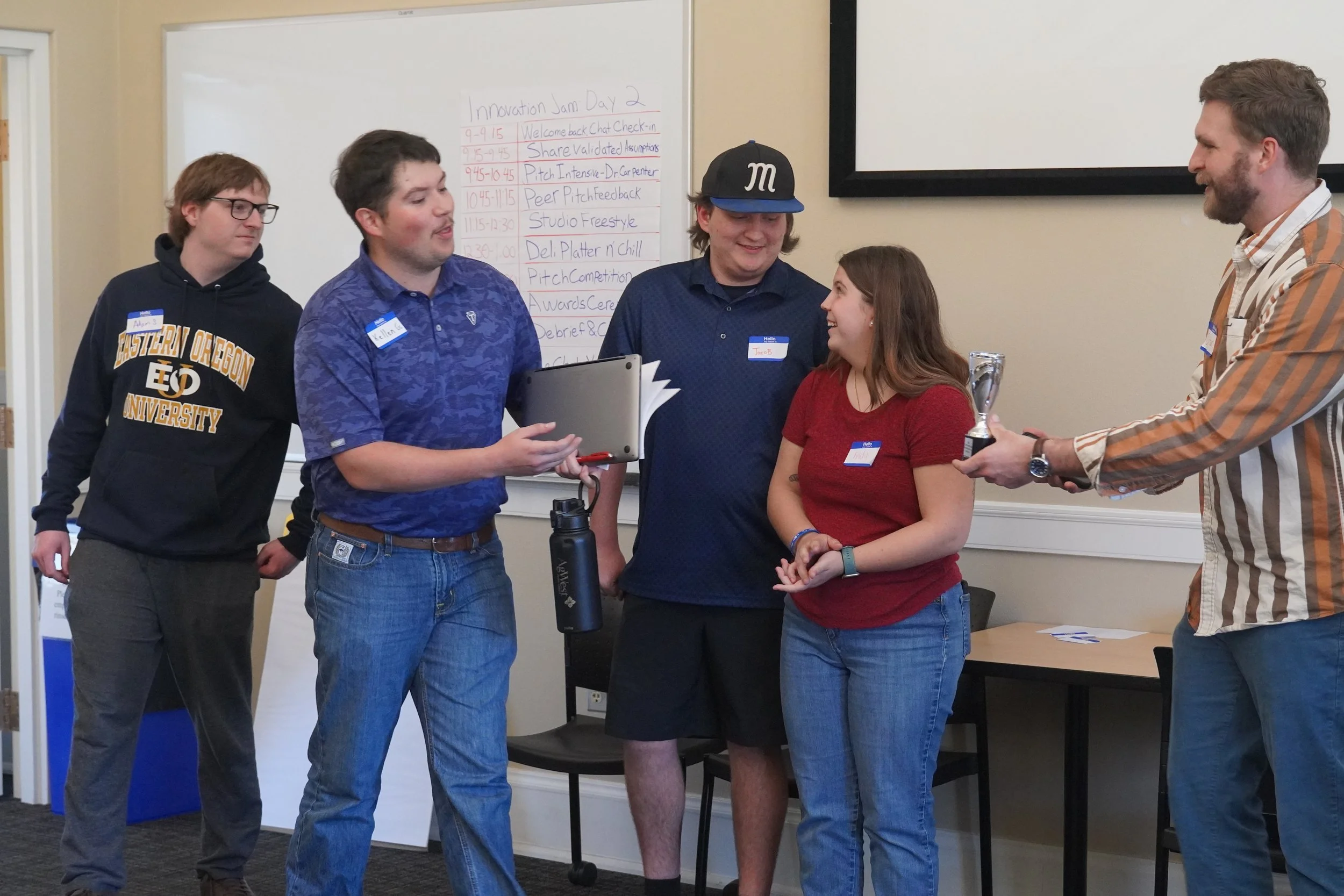 The winners were announced. L-R: Adam Smith, Kellen Grant, Jacob Sanchez, Indy Gauthier, and Carter Gudell.