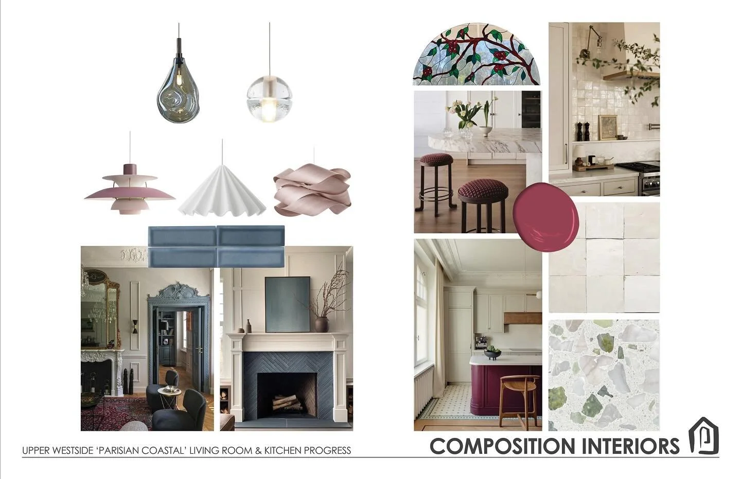 This kitchen and living room remodel project checks all the boxes for me: 

- favorite colors (shades of blue &amp; pink 🩵🩷)
- French sophistication meets casual coastal vibes
- classic materials that never go out of style

&hellip;and a very sweet