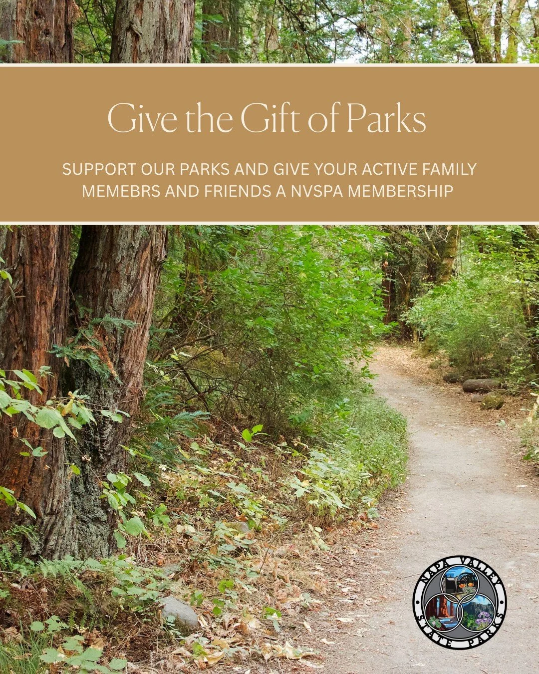 🎁 Give the Gift of Parks &mdash; Times Two (or 10 times) 🌲

This holiday season, share the joy of nature with the people you love most.
Napa Valley State Parks membership bundles are now available &mdash; the perfect way to give multiple gifts that