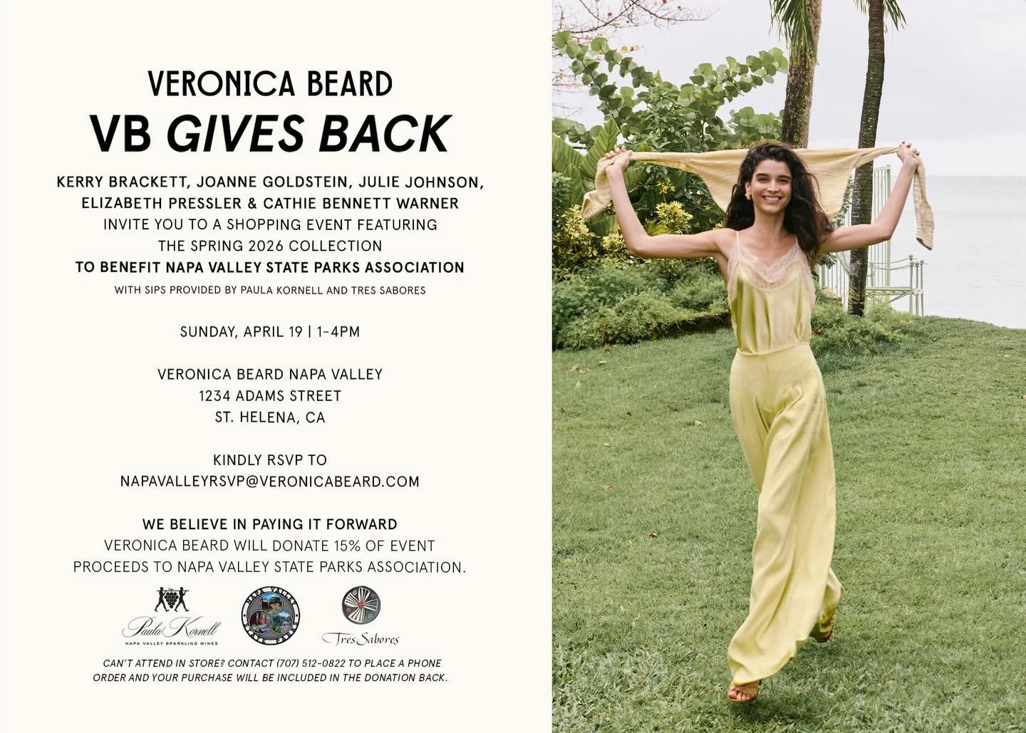 Join us this Sunday, April 19th at @veronicabeard in St. Helena for a very special Sip and Shop event! 

If you cannot attend on the day of the event, but wish to support the cause, please contact the St. Helena Veronica Beard store from now through 
