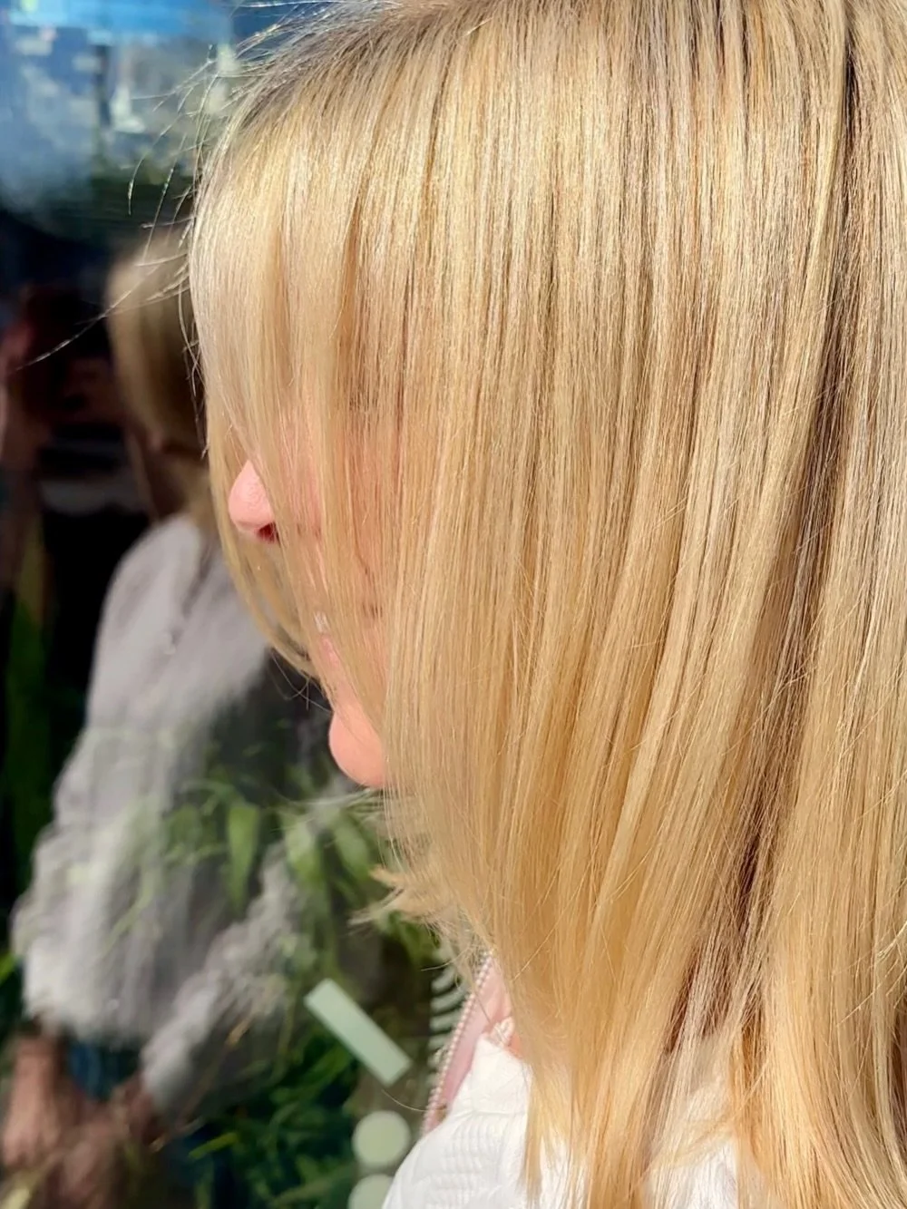 So Pretty!

Balayage and a Gloss are a great option , if your Hair Goals include-
 
✨Seamlessly Blending Blonde and Grey Hair 

 ✨Restoring Shine 

 ✨Low Maintenance Upkeep 

⬅️⬅️⬅️Swipe For The &ldquo; Before &ldquo; Pic ⬅️⬅️⬅️