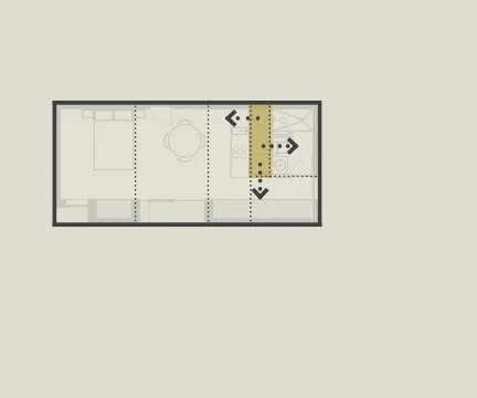 [ Services ]
All services for the Kitchen, Bathroom and Laundry are strategically arranged around a fully accessible service shaft, minimizing energy usage while eliminating the need for any modifications throughout a phased construction process or t