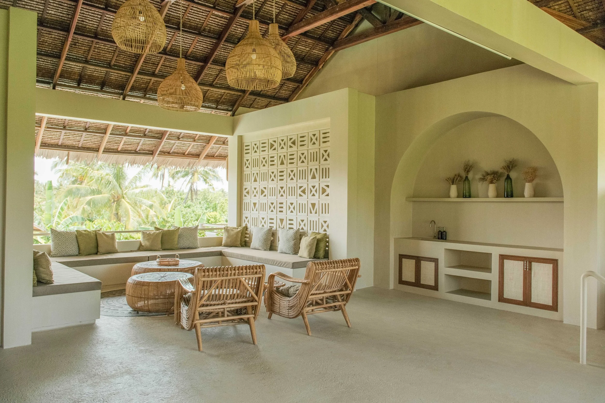 Shared Lounge and Dining Space at schönhouse Villa Siargao