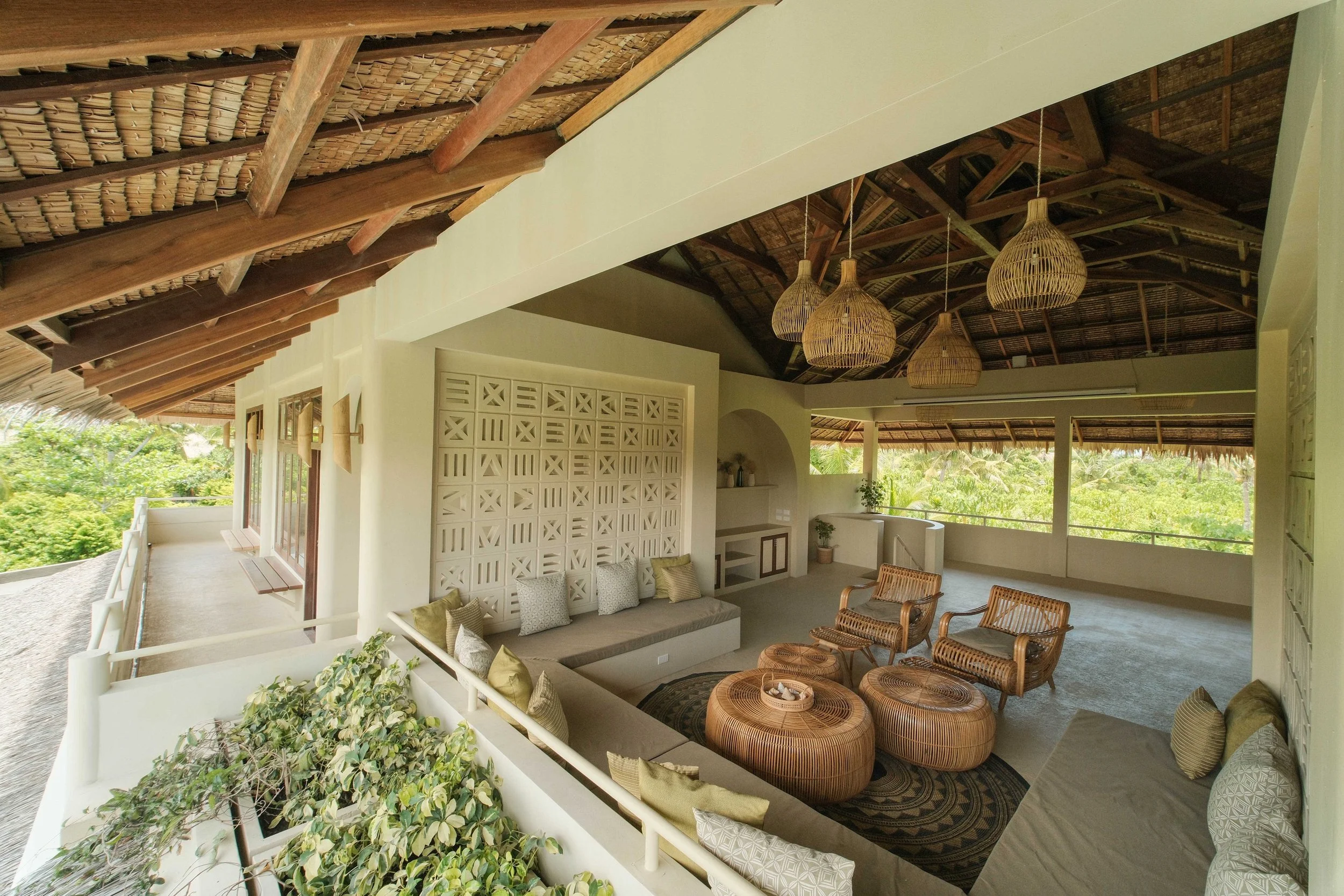Upper Lounge with Tropical Views at schönhouse Villa Siargao