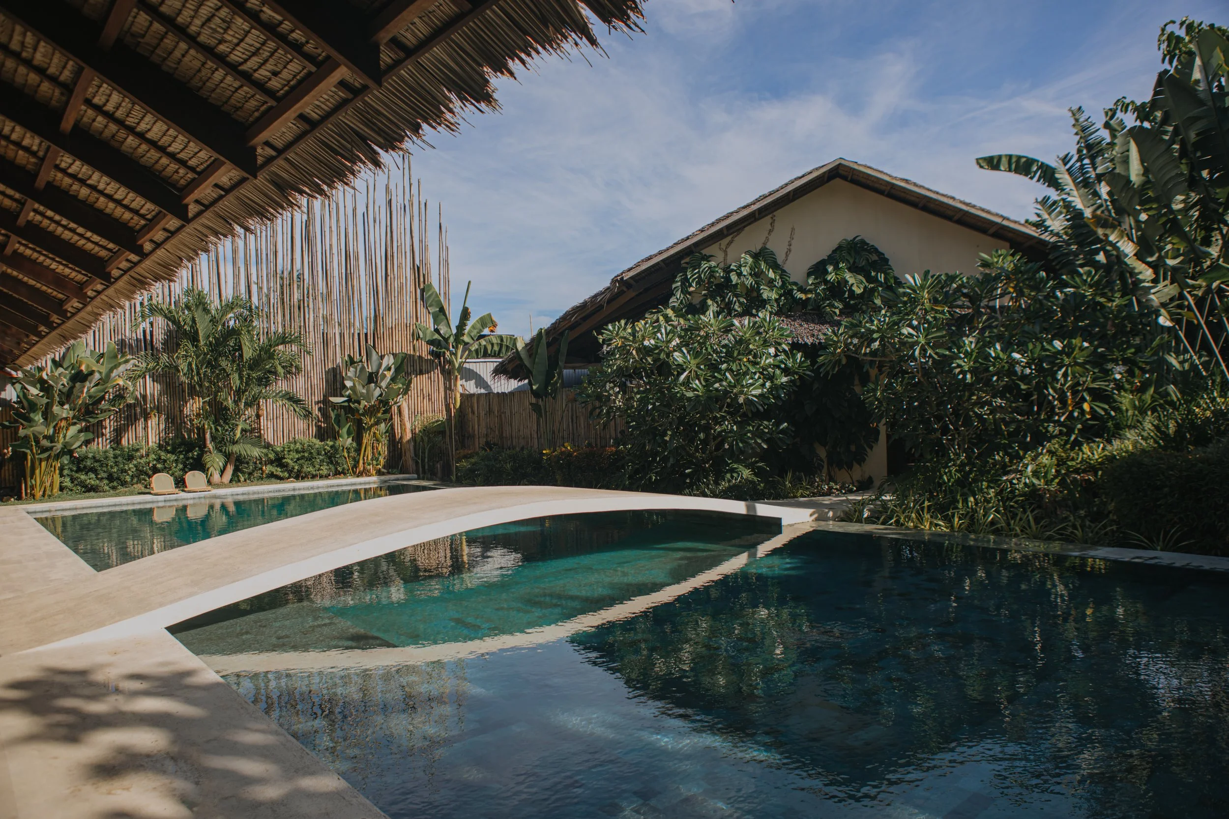 schoenhouse villa swimming pool with bridge siargao general luna resort