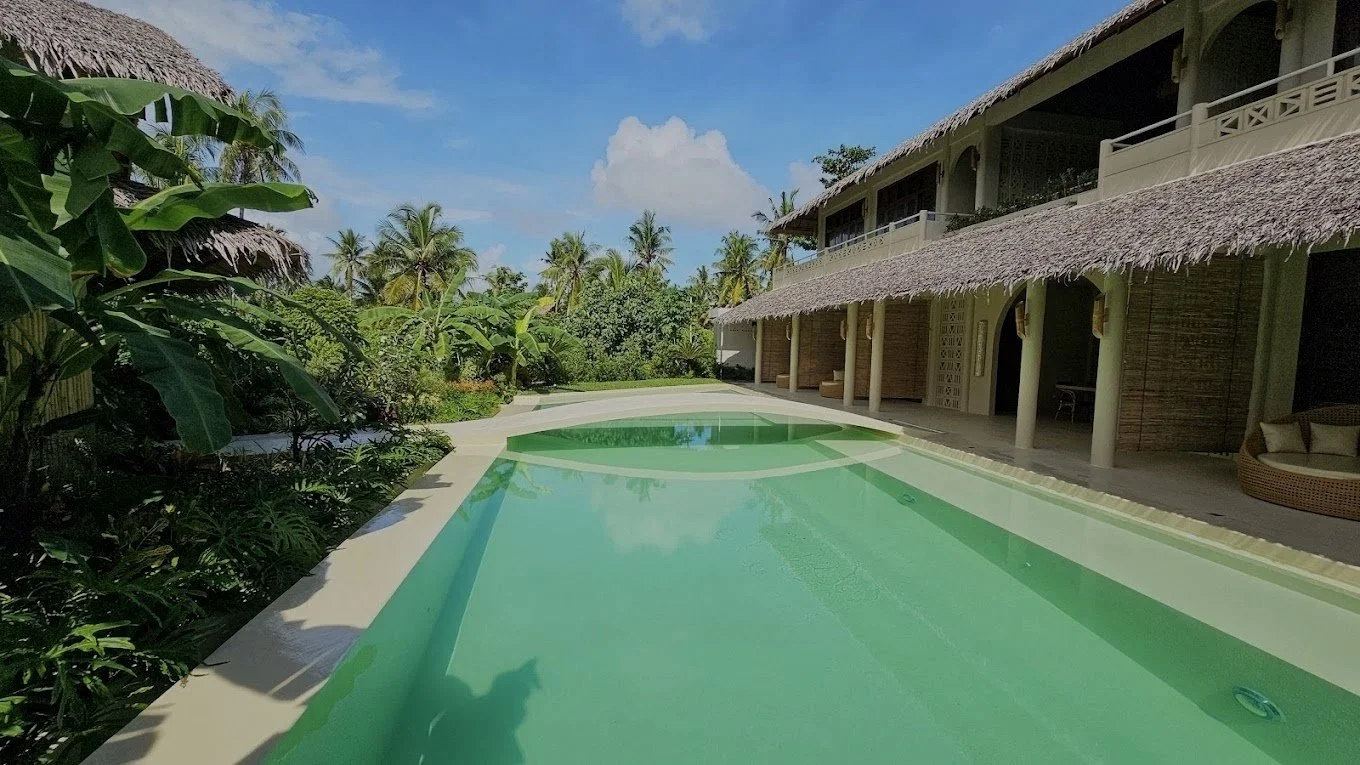 Large tropical pool at Schönhouse Villa Siargao boutique villa in General Luna