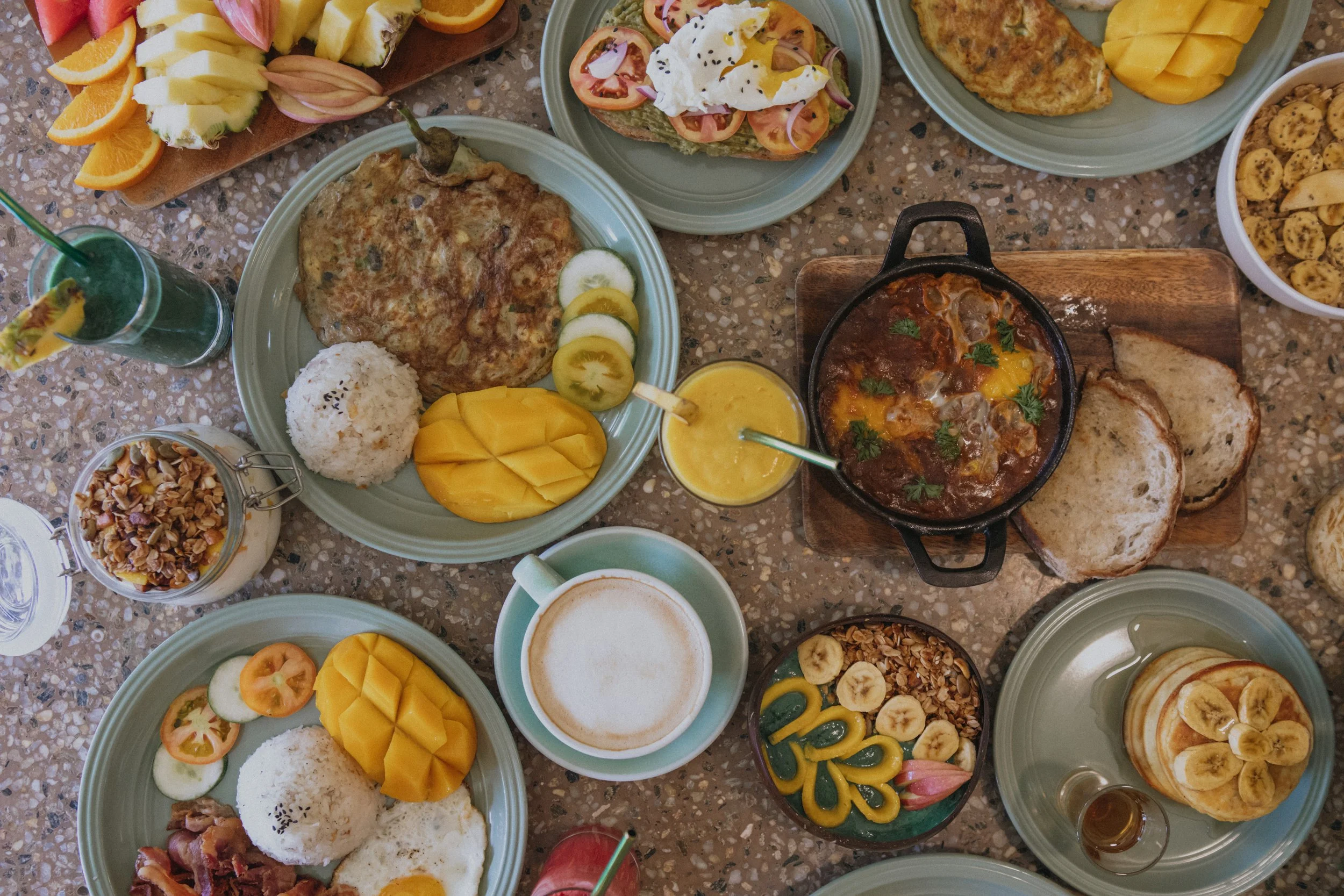 Delicious healthy homemade breakfast spread at schoenhouse villa siargao island general luna near tourism road