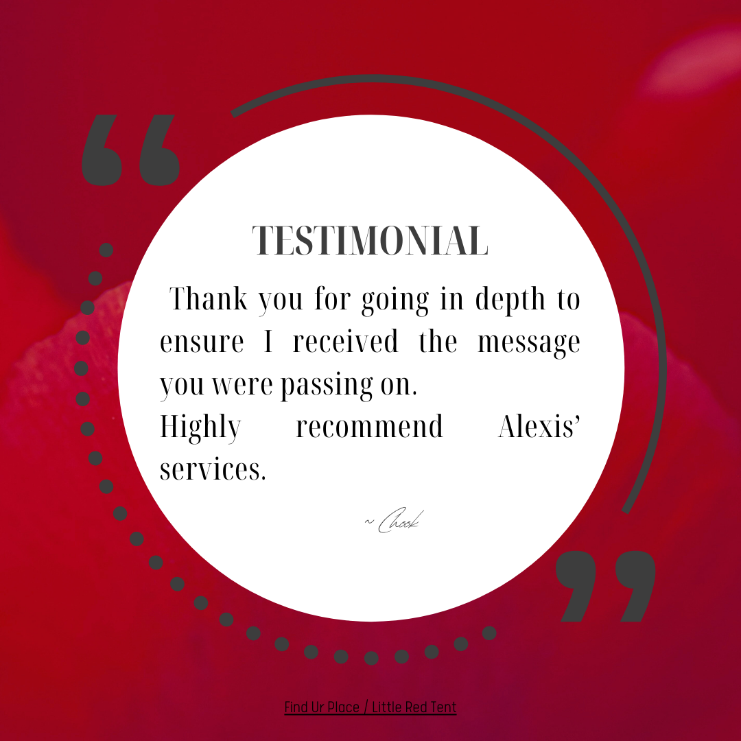 Client testimonial describing the depth and clarity of messages received during her reading and that she highly recommends the reader.