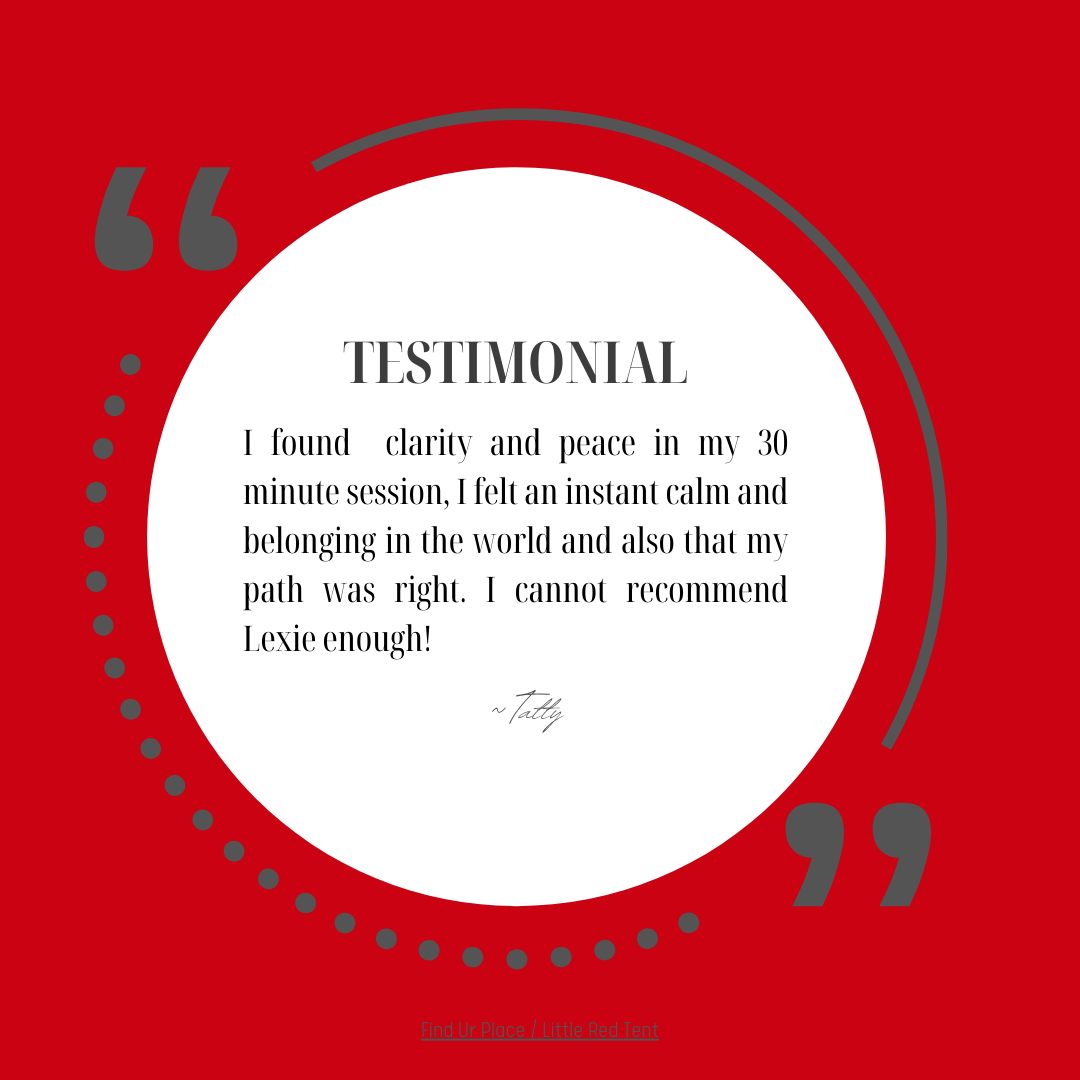 Client testimonial describing the peace and clarity found during her reading.