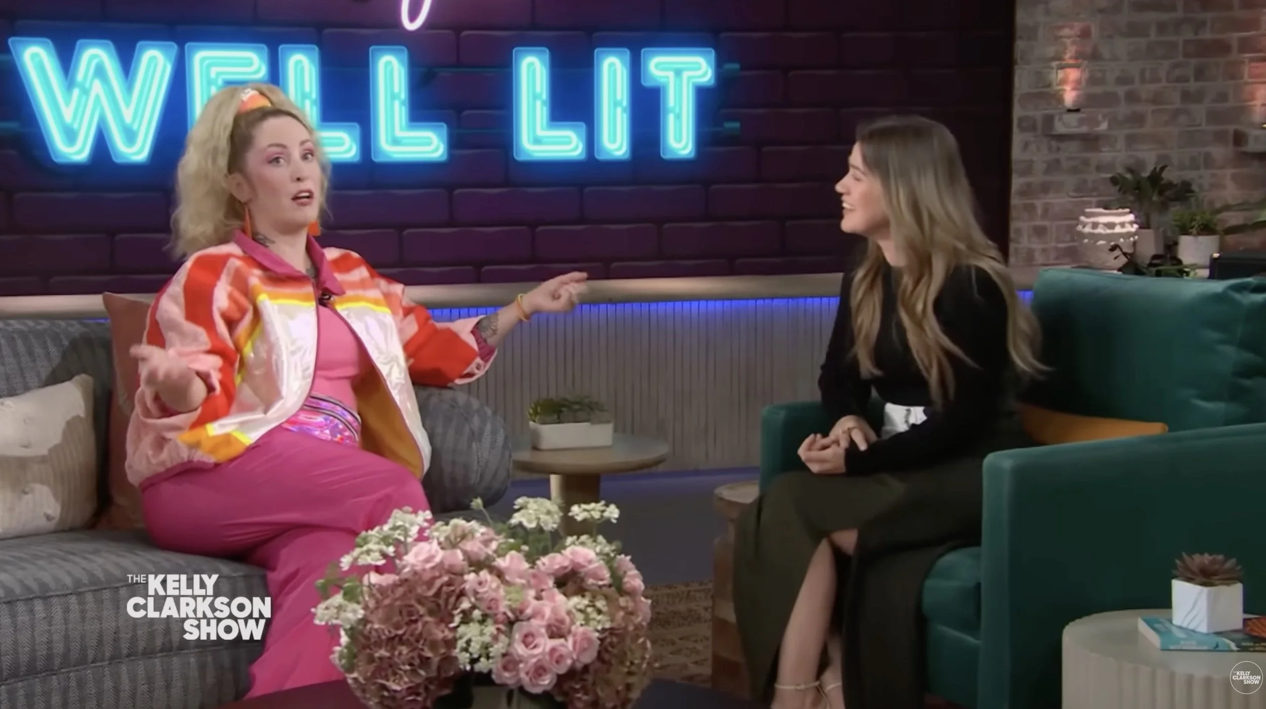 Custom "Mall-walker" Windbreaker for Krista Catwood's appearance on The Kelly Clarkson Show, inspired by the Portland Lloyd Center Mall.