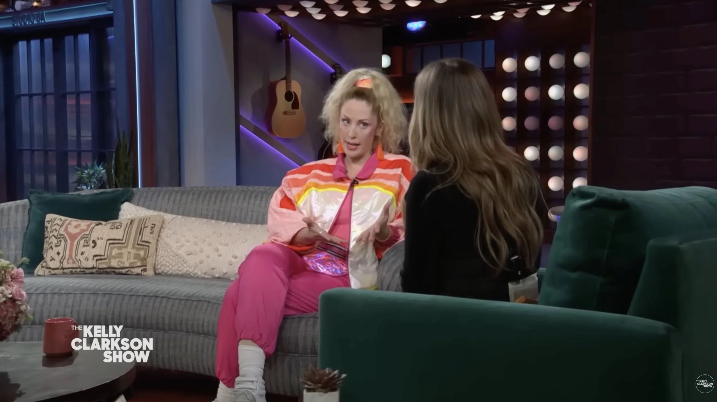 Custom "Mall-walker" Windbreaker for Krista Catwood's appearance on The Kelly Clarkson Show, inspired by the Portland Lloyd Center Mall.