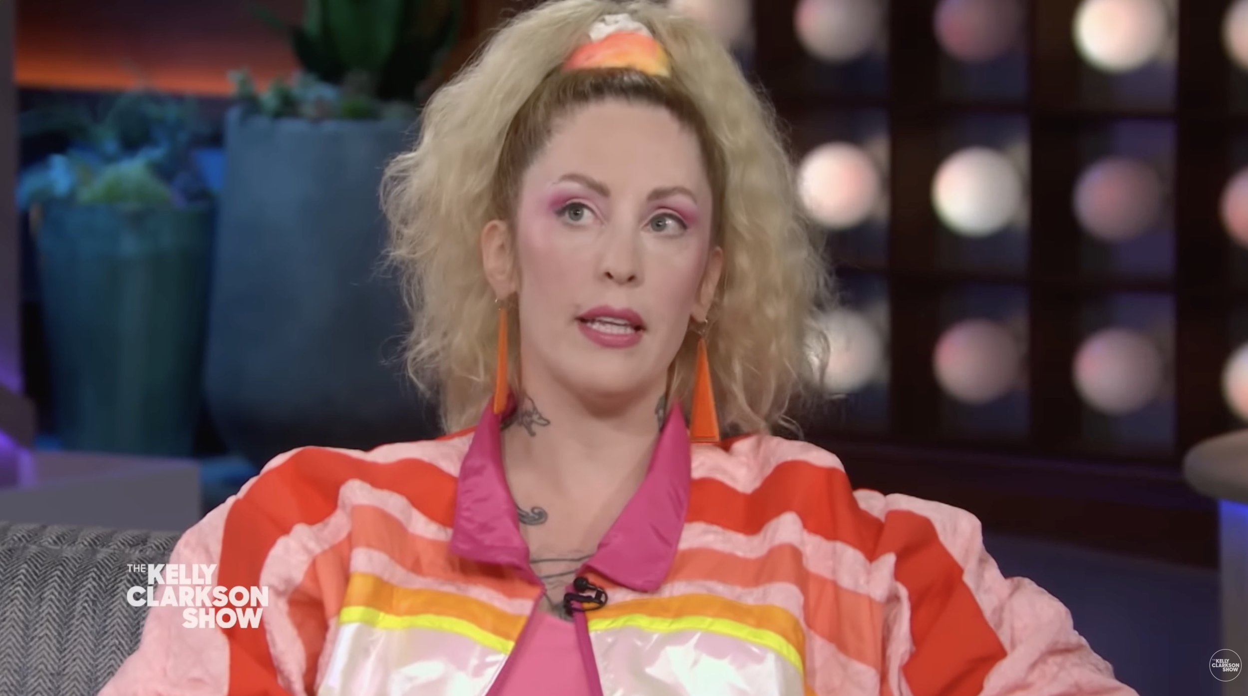 Custom "Mall-walker" Windbreaker for Krista Catwood's appearance on The Kelly Clarkson Show, inspired by the Portland Lloyd Center Mall.