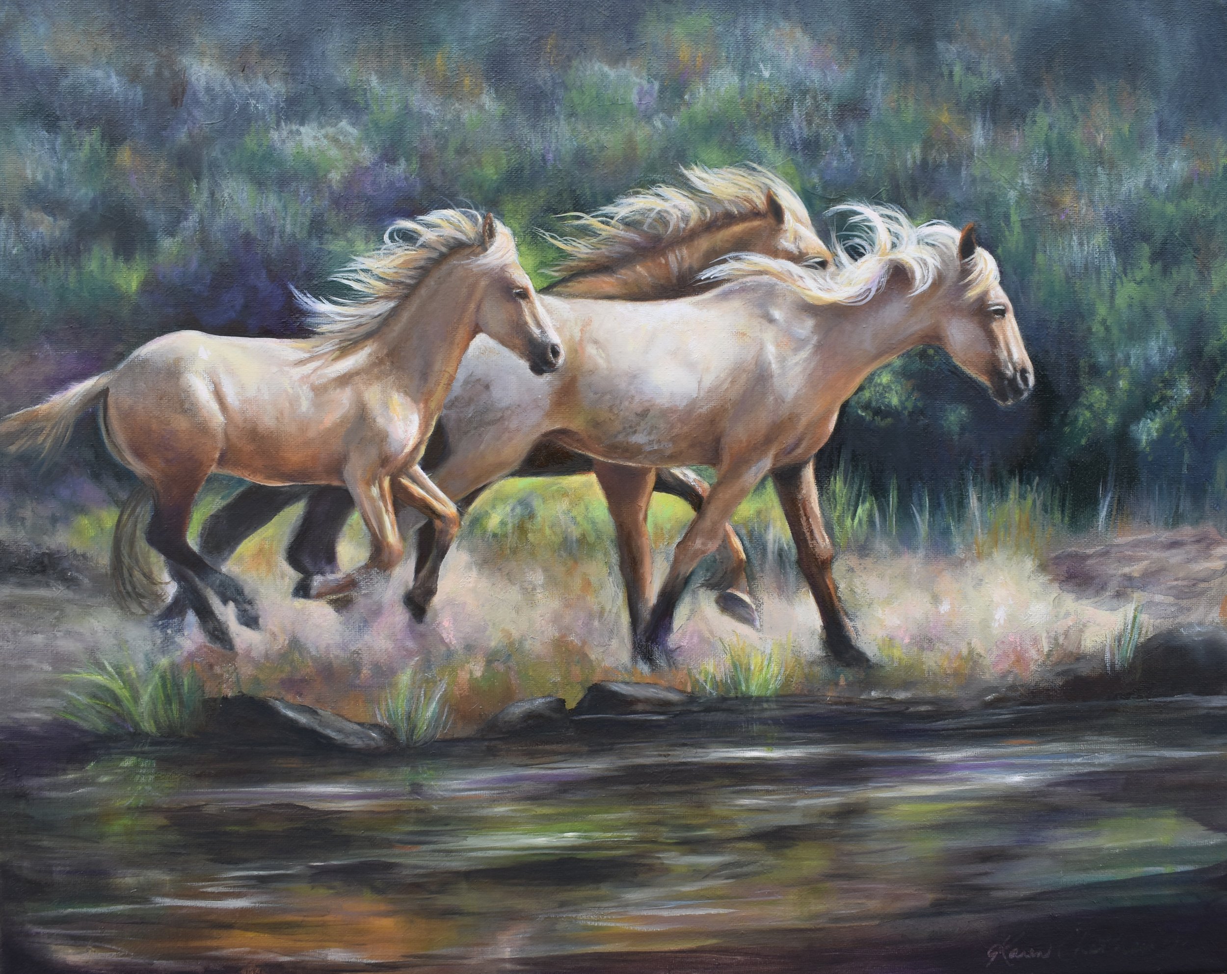 Catching Up 16X20 oil painting