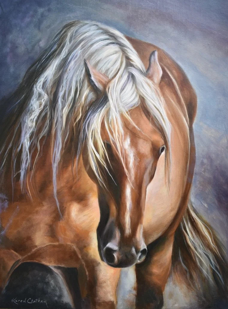 Up For The Challenge.  18x24 oil on linen panel, framed