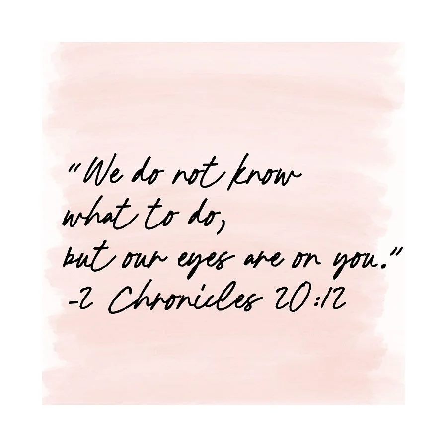 The Lord has been pressing in on me to keep my eyes up the past few weeks. It seems lately like thing after thing keeps coming up in the world, in my own heart, in my daily life, in the lives of others where I just don&rsquo;t know what to do. Where 