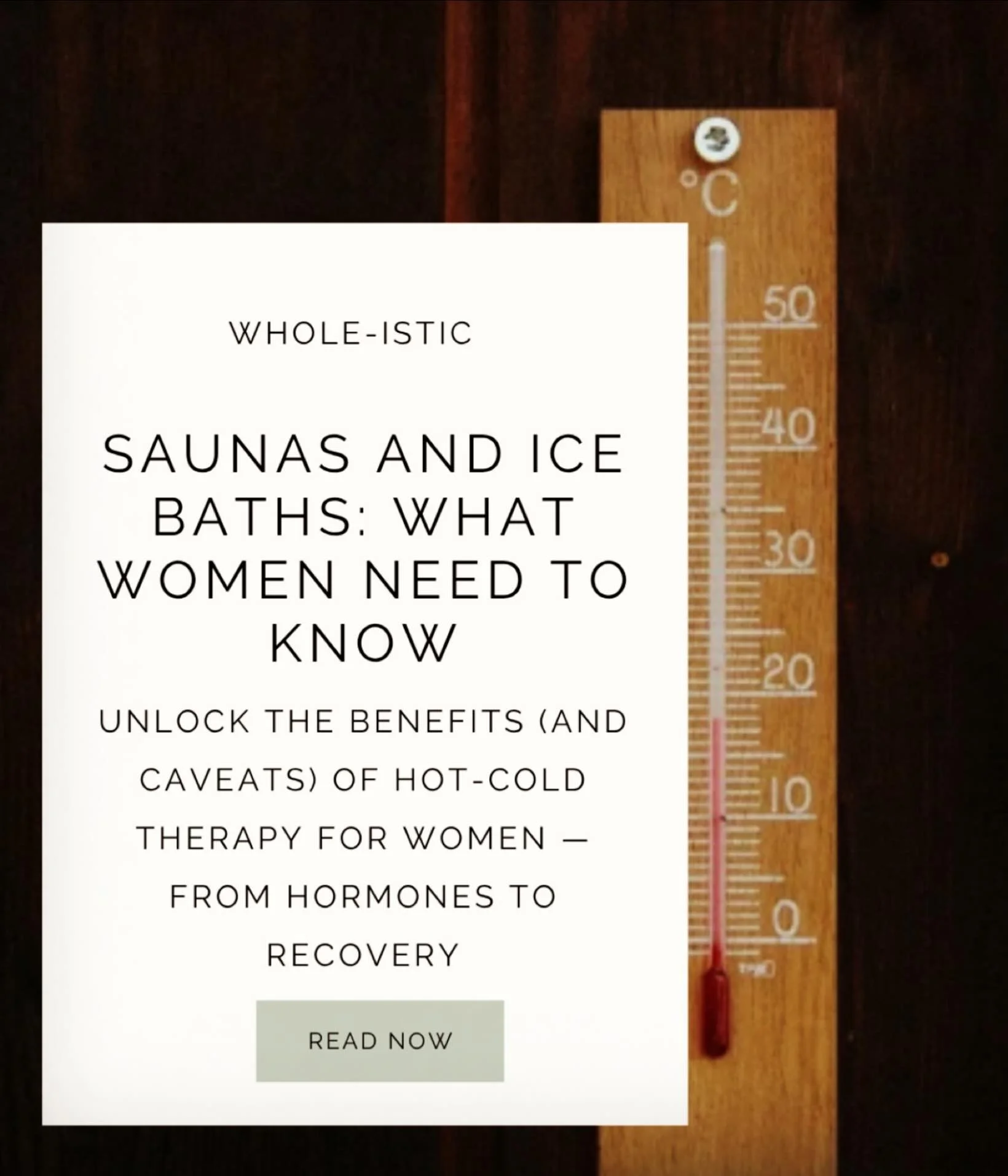 Saunas and Ice Baths: What Women Need to Know

In this week&rsquo;s article Jess Wilson FNTP gives us the real scoop on saunas and ice baths. 

Did you know that a lot of the research on these therapies focused on men? 

Jess unpacks all the pros and