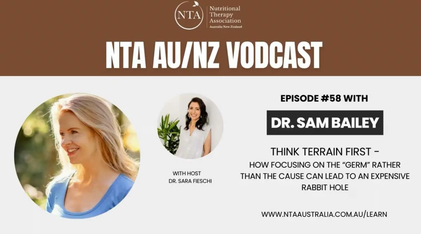 Think Terrain First! 

We are SO EXCITED to release our interview with Dr Sam Bailey! 

In this NTA Vodcast Dr Sam Bailey, a medically trained doctor, discusses how the financially driven illusion of &ldquo;germ theory&rdquo; so prevalent in both the