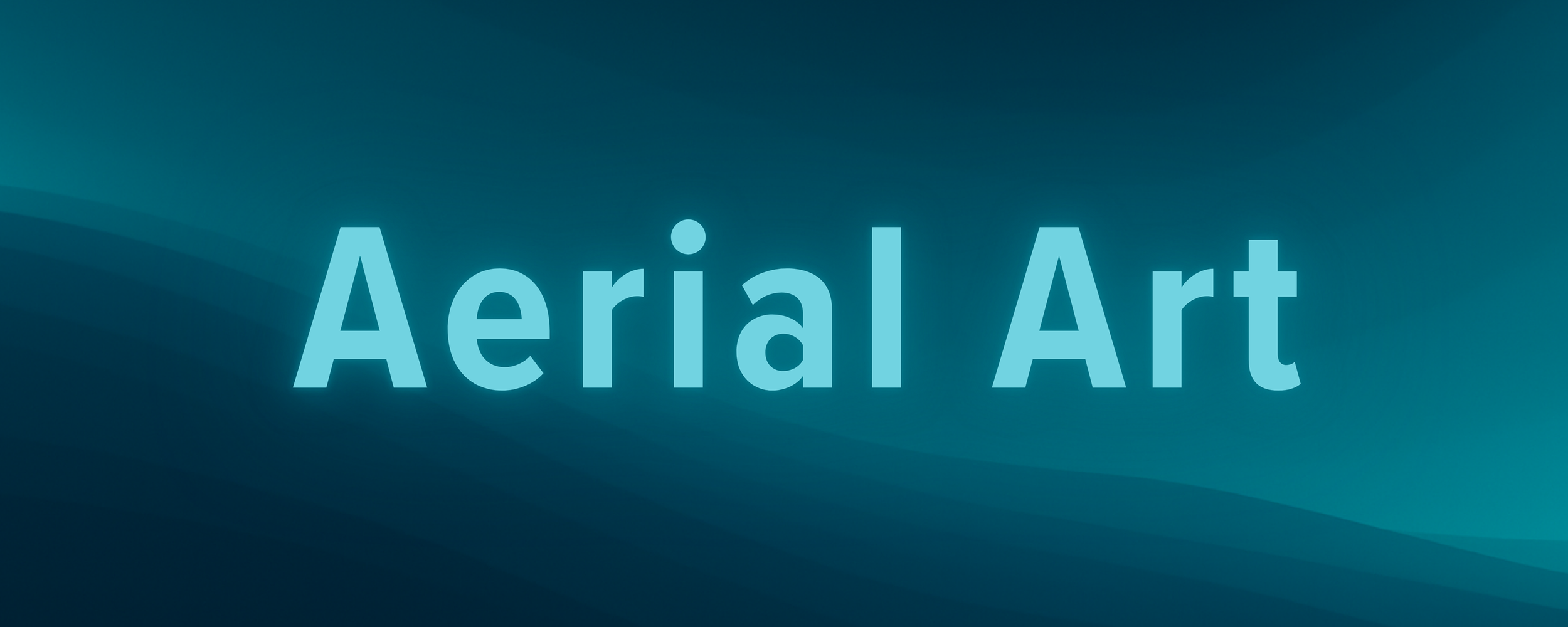 Digital graphic with the words 'Aerial Art' in large glowing blue font against a dark blue gradient background.
