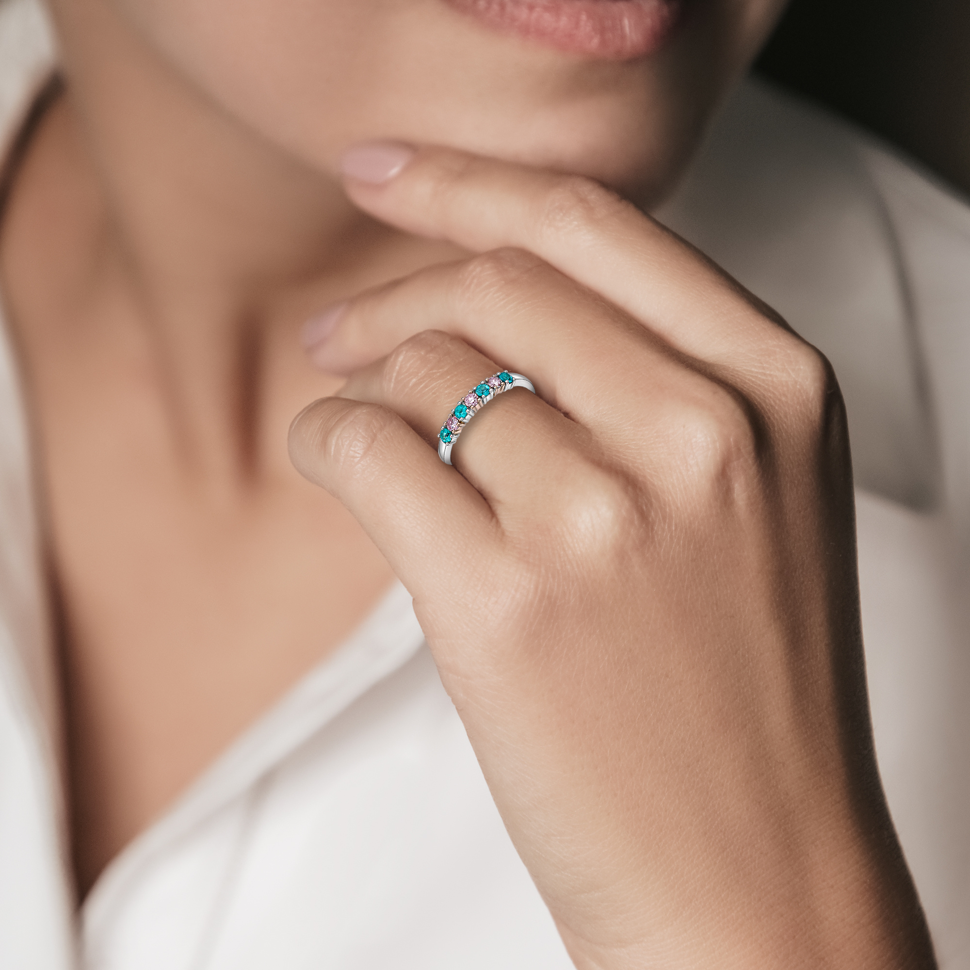 Paraiba Pink diamond ring (Ref: R017)