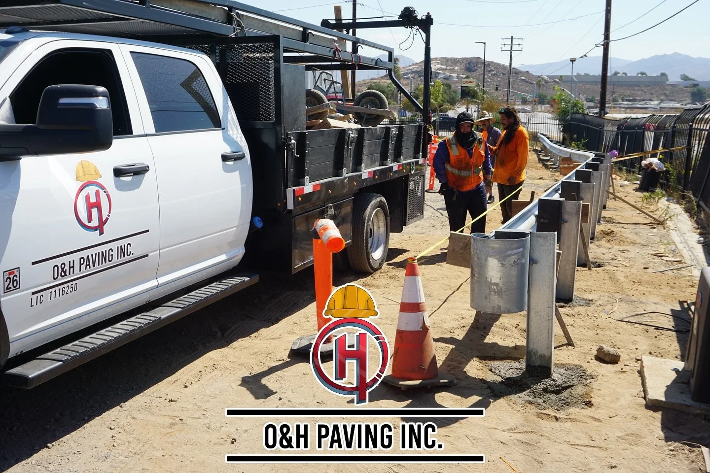Guardrail Install w/ Concrete footings🪏🚧💥 (Ryder Inc., Riverside CA)