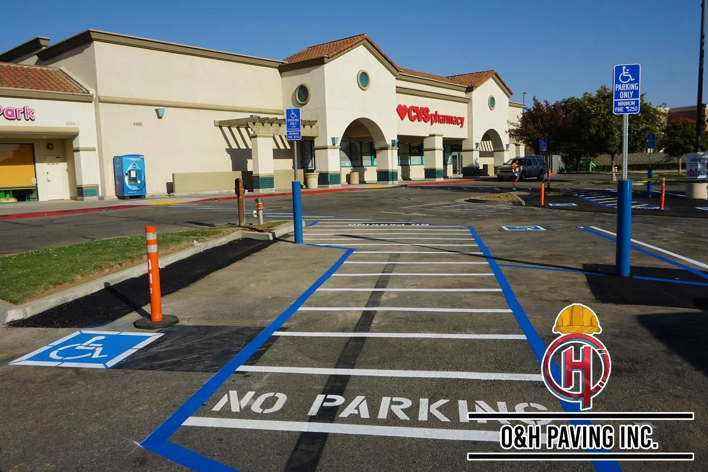 No shortcuts, just cleans cuts and curbs for full ADA upgrades 🌳 ♿️ (CVS Pharmacy, Bakersfield CA)