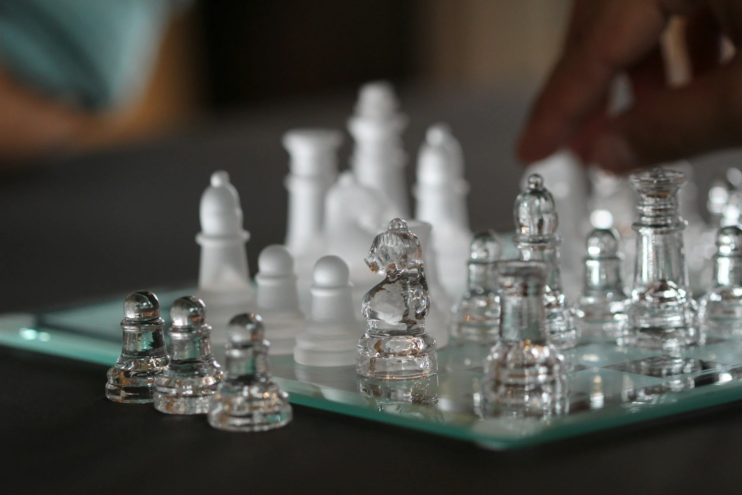 Chess board in play