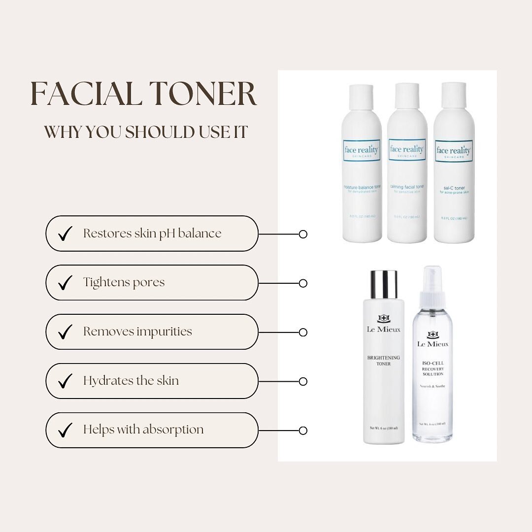 Healthy, glowing skin starts with a good skincare routine, and facial toner is an essential step in achieving it!&nbsp;🙌✨

Here are some reasons why you should consider using facial toner:

Restores skin pH balance: The skin's natural pH level is sl