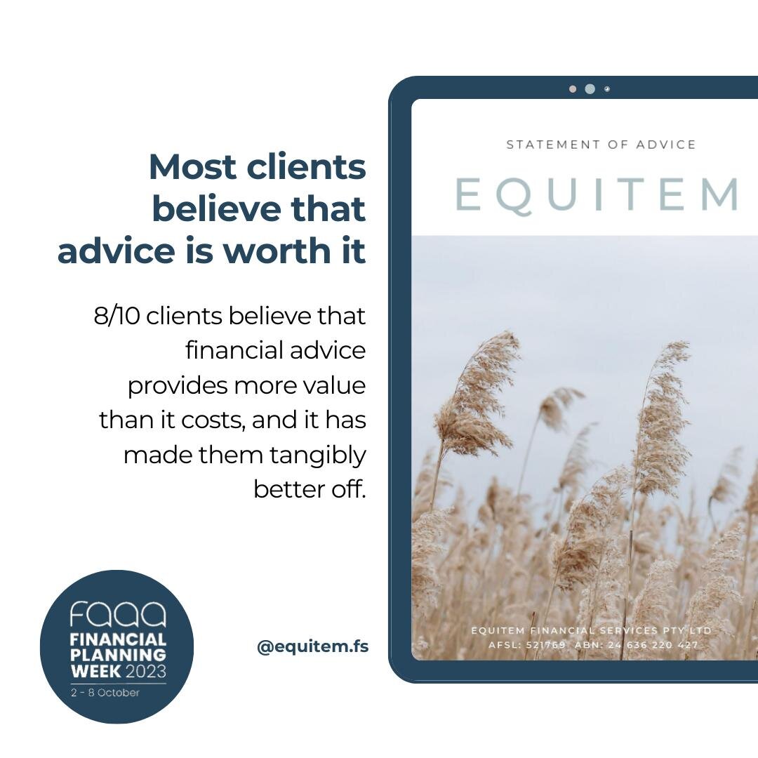 Did you know that 8 out of every 10 clients believe that financial advice provides more value than it costs? 🤯  Here are just a few reasons why:

👉🏼 Boosted confidence in financial decisions 💪
👉🏼 Enhanced financial well-being and peace of mind 