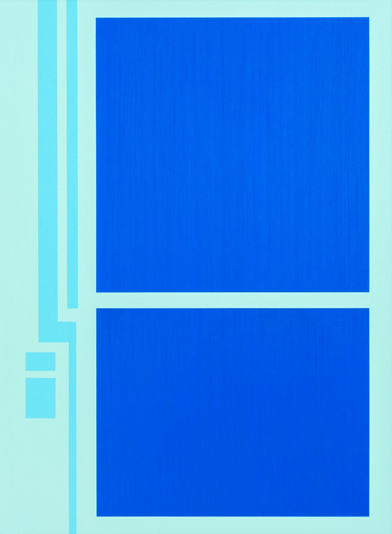 Between Breaths (Brandeis Blue). Acrylic on linen, 77cm x 56cm / 30in x 22in