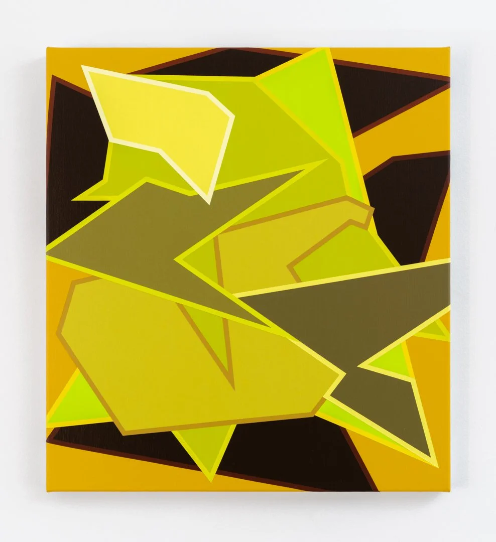 Mimosa. Acrylic on linen, 56cm x 51cm / 22in x 20in