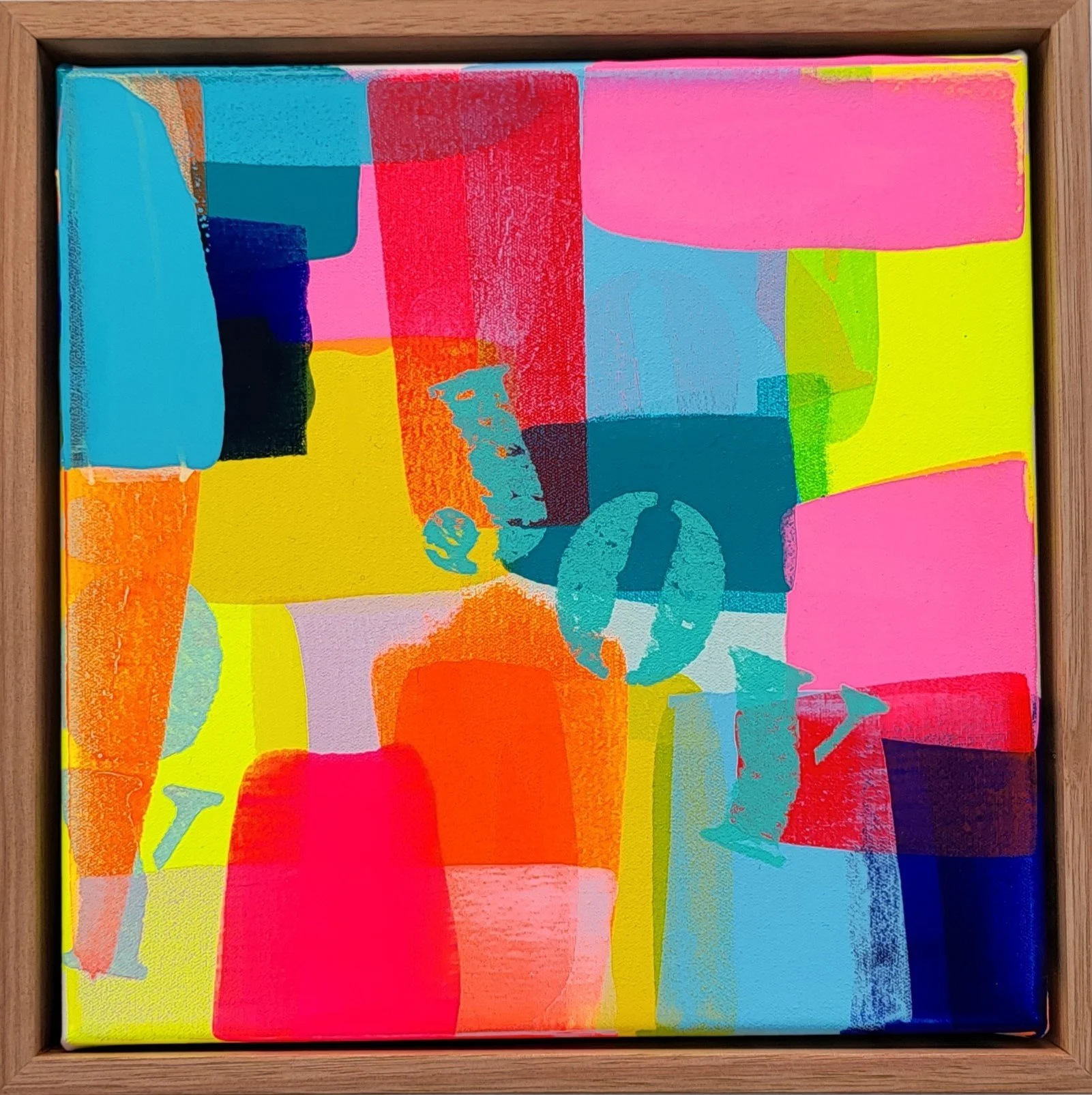 Mini Joyful Layers #7 28cm x 28cm (with frame) available via Brassey Gallery & Studio
