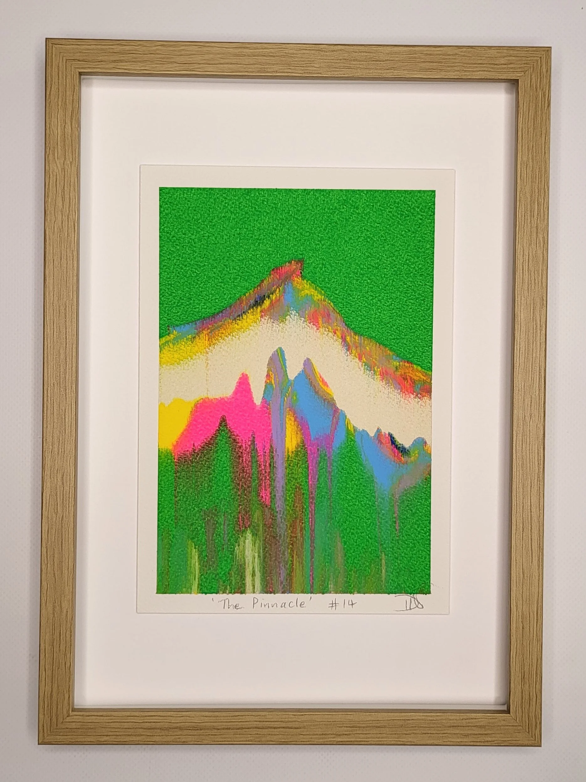 The Pinnacle #14 Acrylic on A5 300gsm Paper available framed via Brassey Gallery & Studio