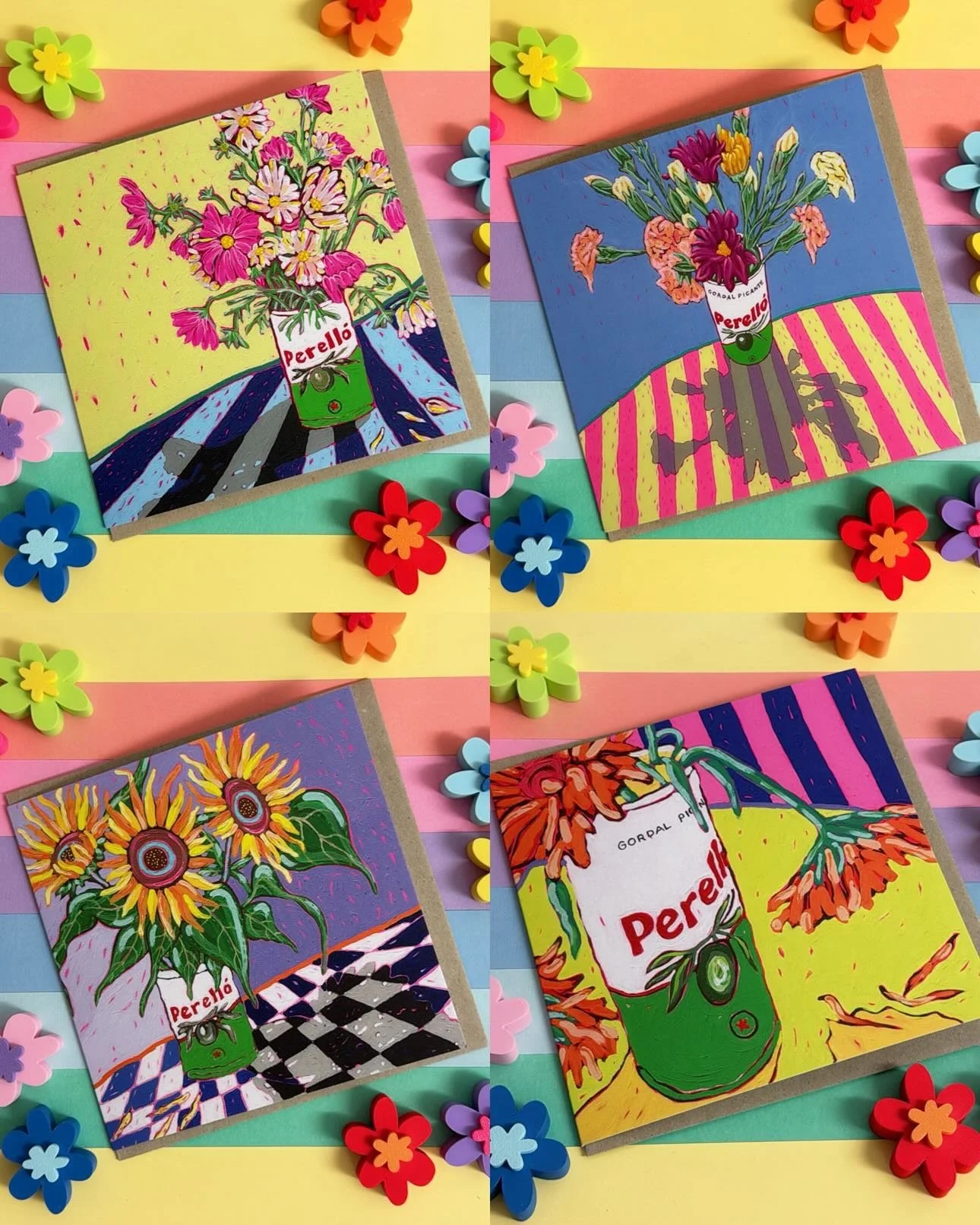 Perello Still Life Mixed Pack of 8 Greeting Cards