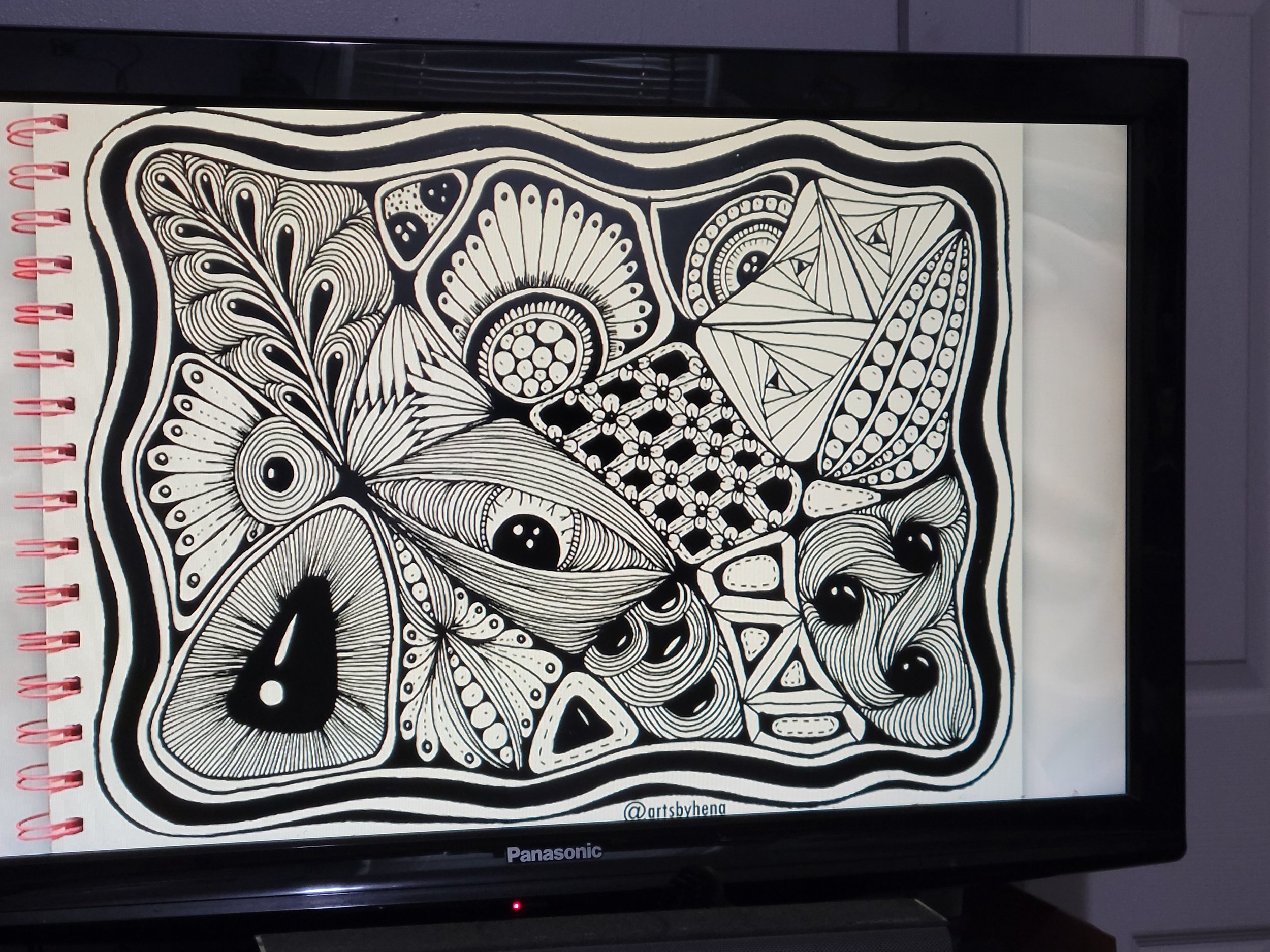 9 x 12 Mix Media Pen Drawing