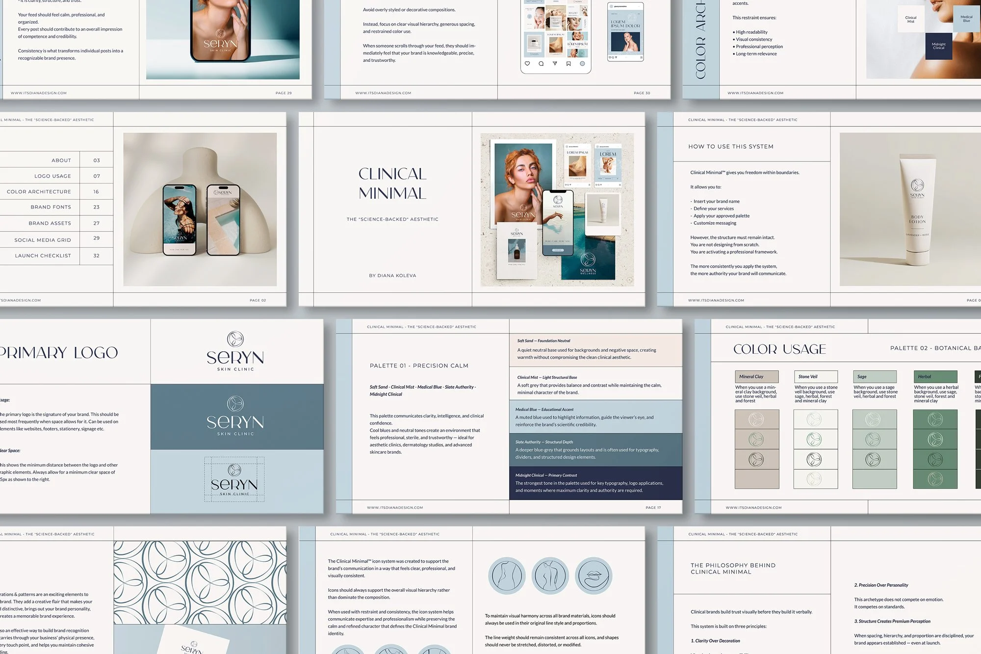 Brand guidelines document for beauty brand