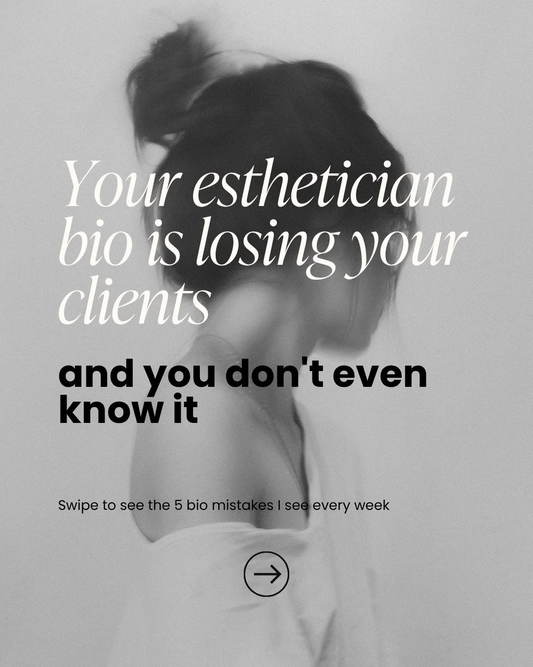Your esthetician bio is losing you clients &mdash; and it's not your fault. Nobody taught you how to write one. 👇

You spent years mastering your craft. You invested in your training, your suite, your products. But your Instagram bio still says &quo