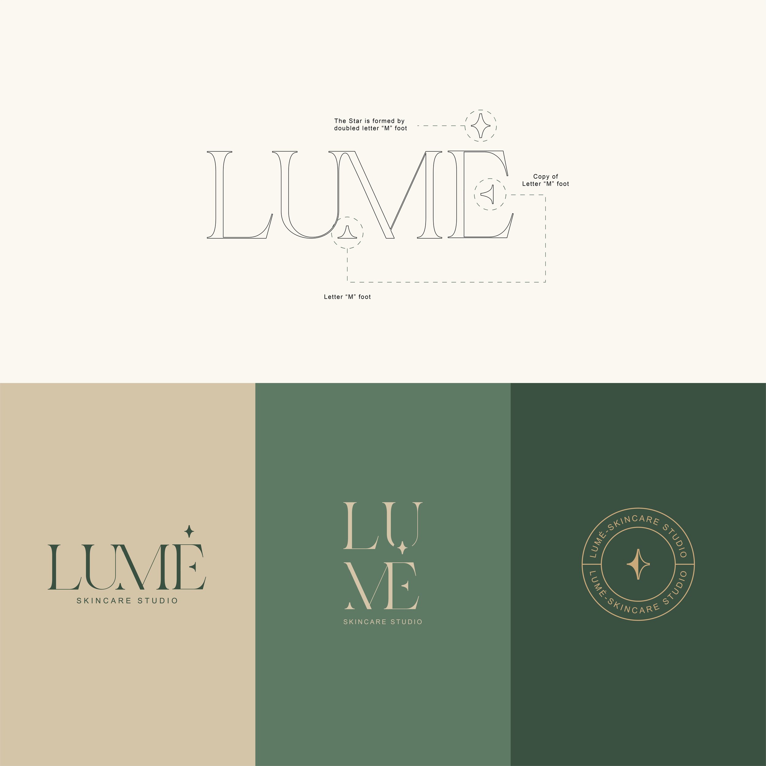 logo package for skincare studio LUMÈ