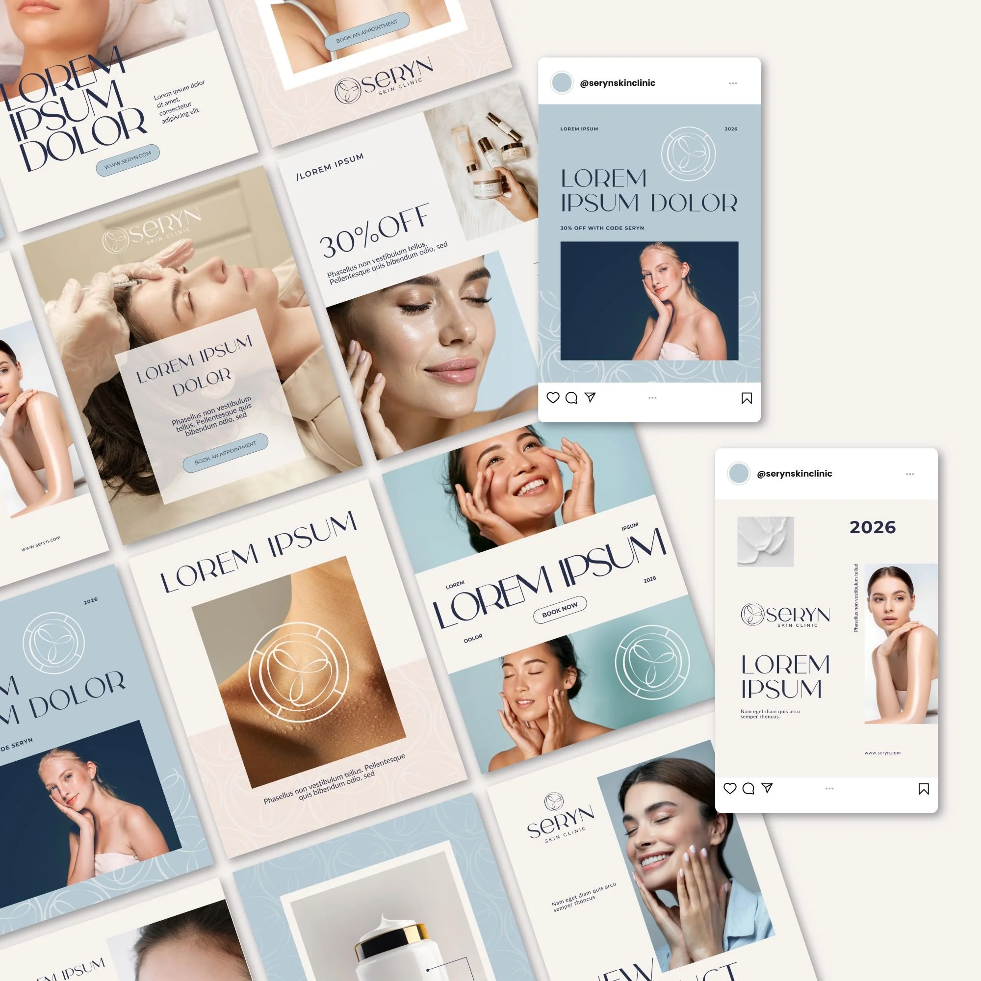 social media designs for esthetician brand