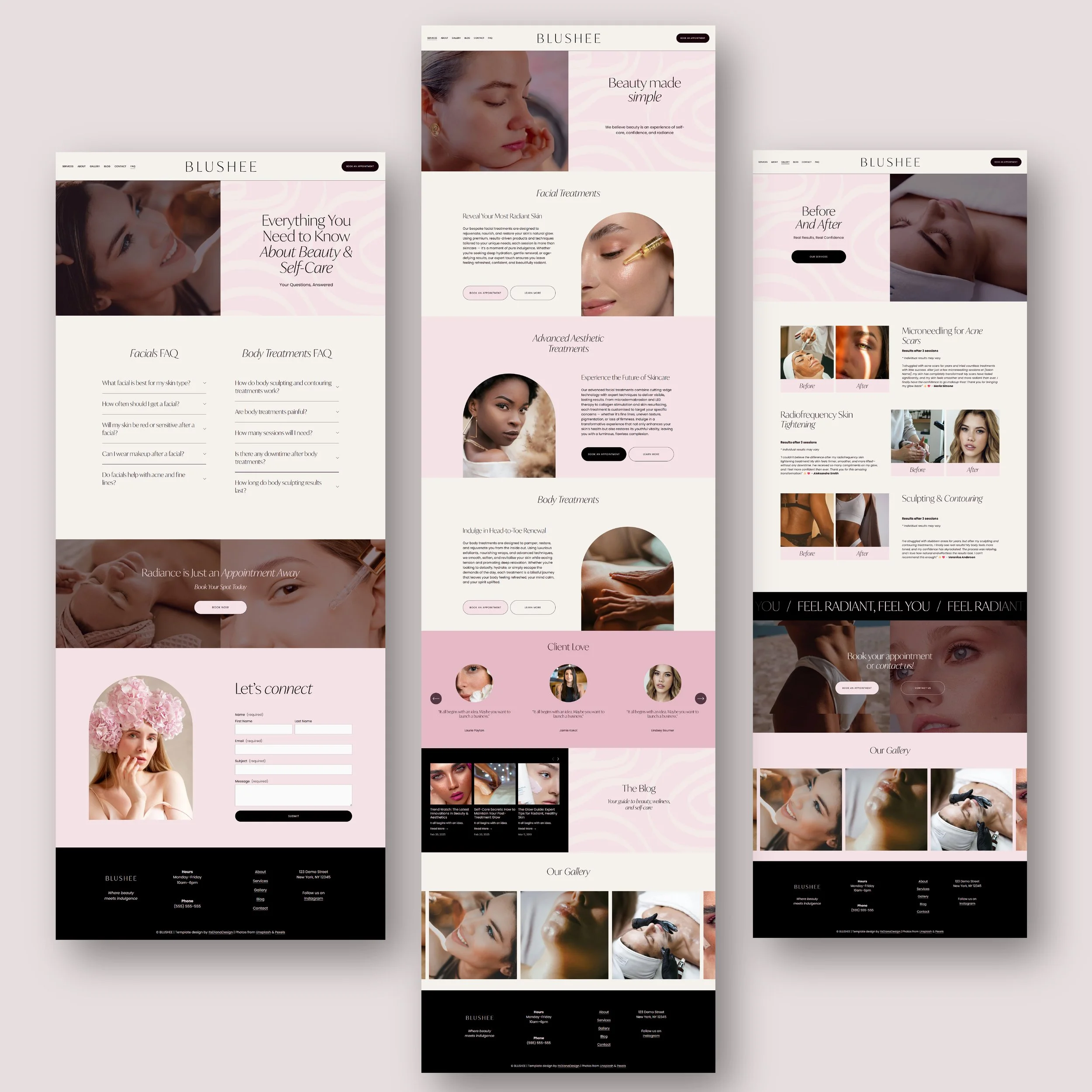 Squarespace website for beauty salon