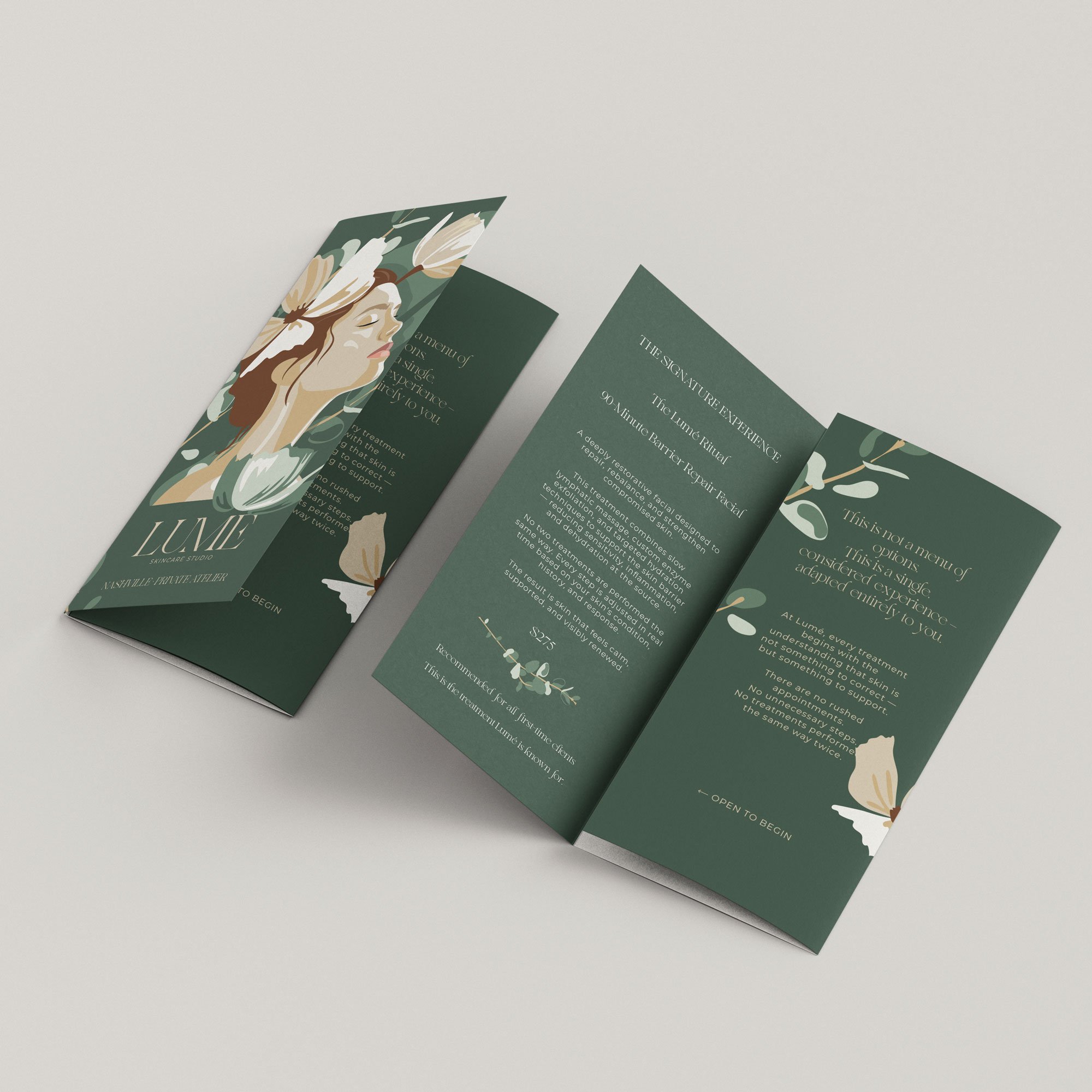 service menu design for estheticians