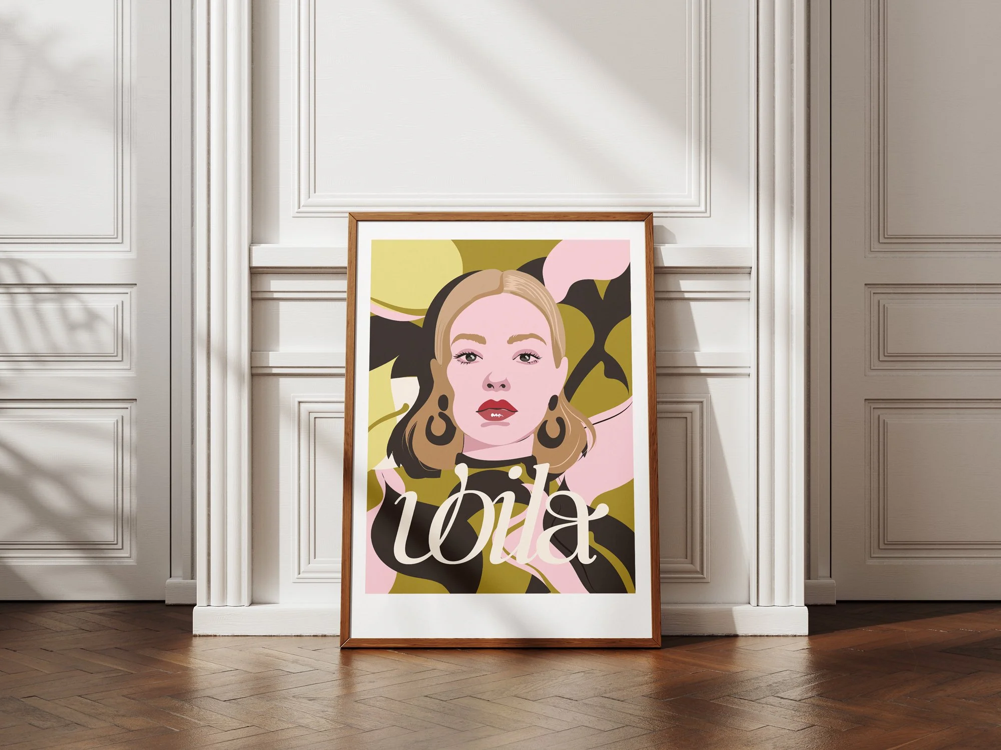 wall art design for skin studio illustrated brand mark
