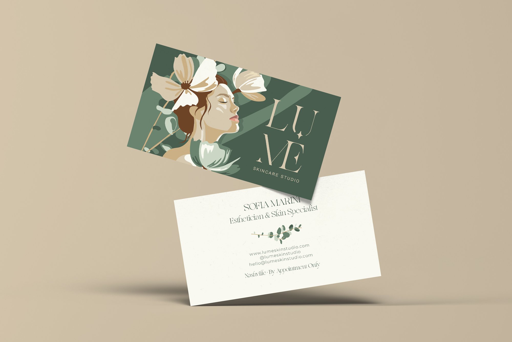 business card design for beauty brand