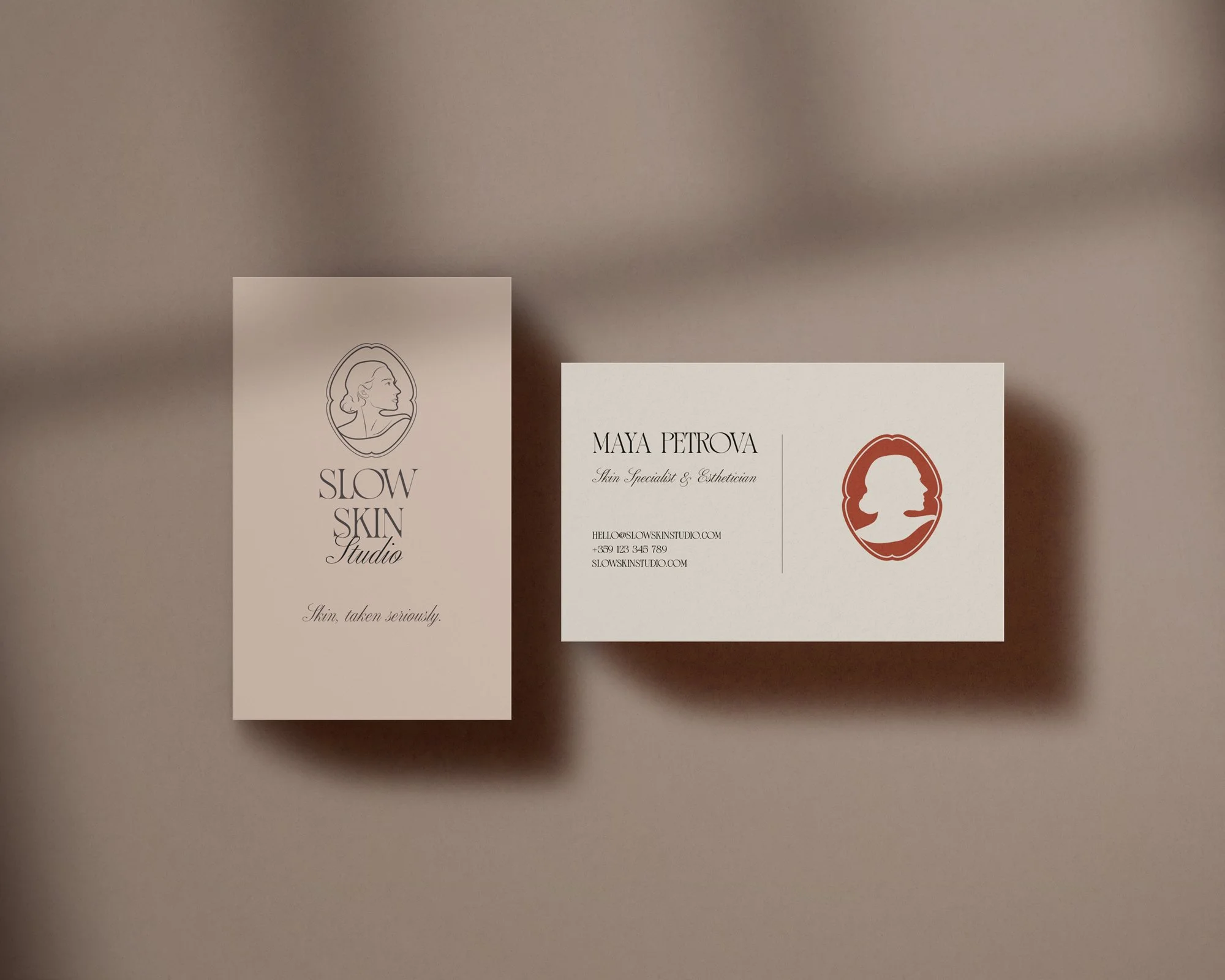 business card design for skin studio