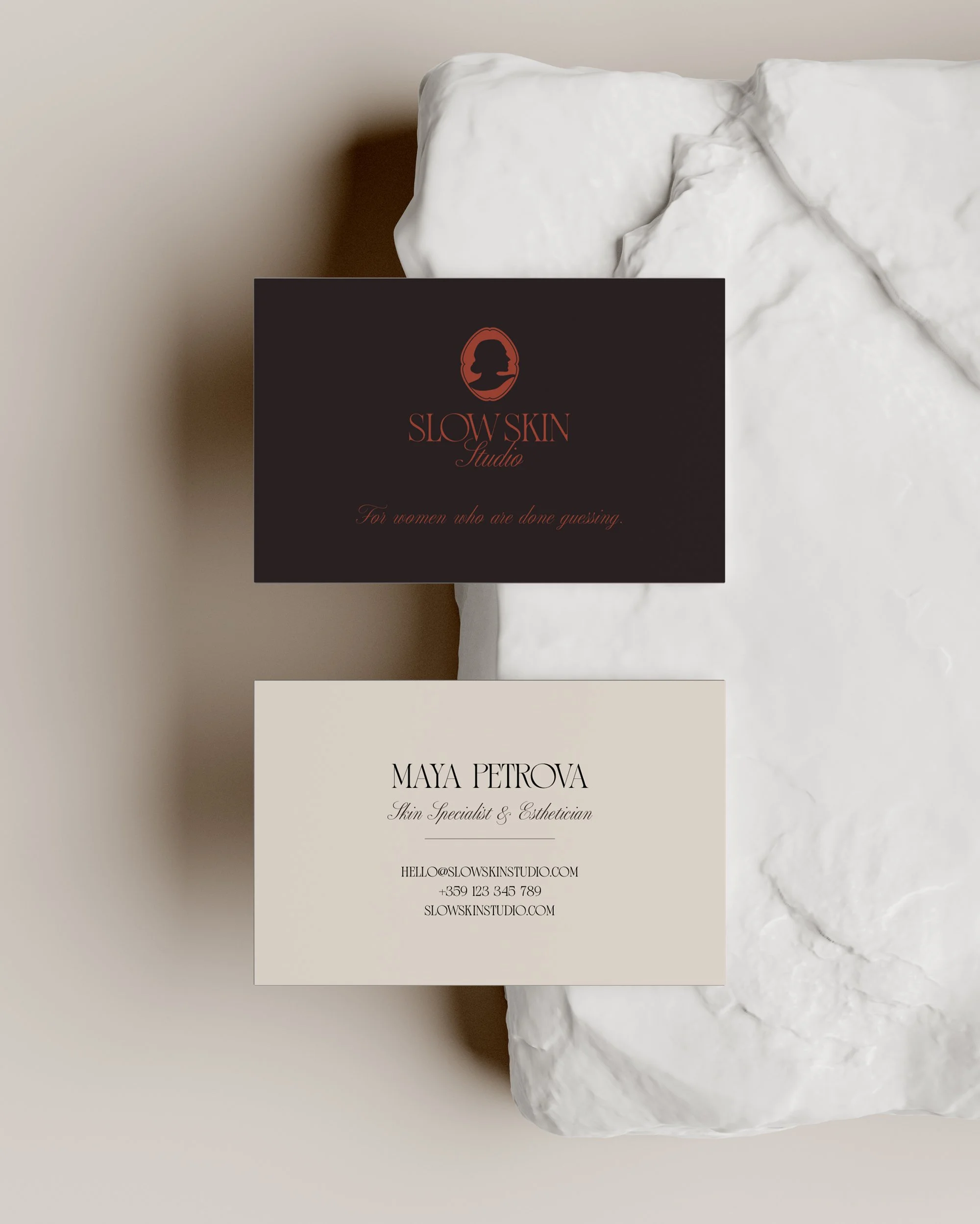 business card for solo esthetician