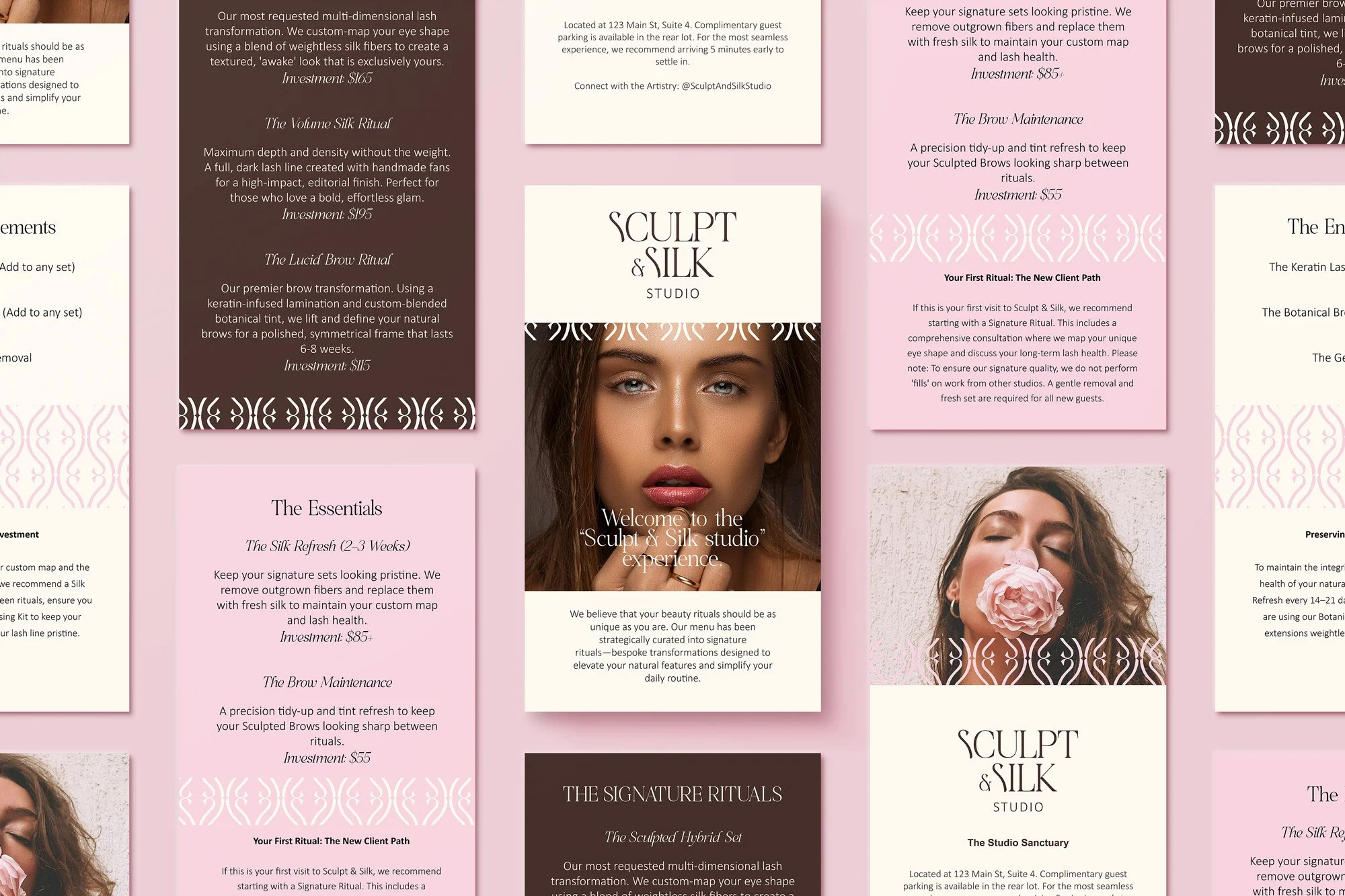 Digital service menu for beauty studio