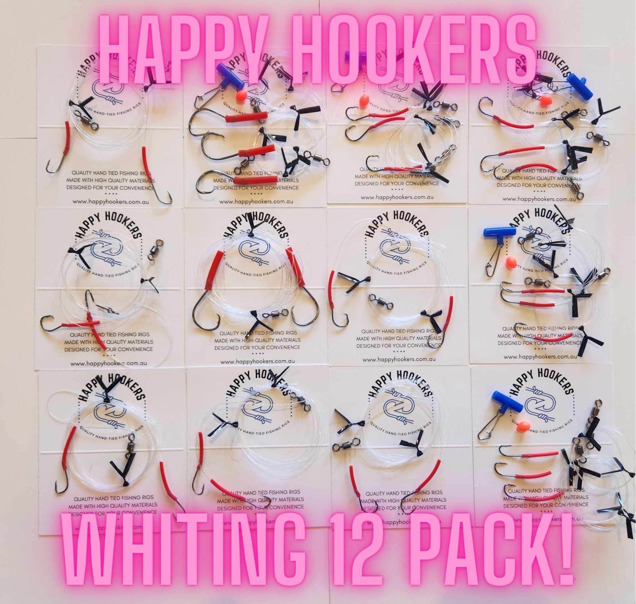 Happy Hookers Whiting 12 Pack - Pre-tied Fishing Rigs