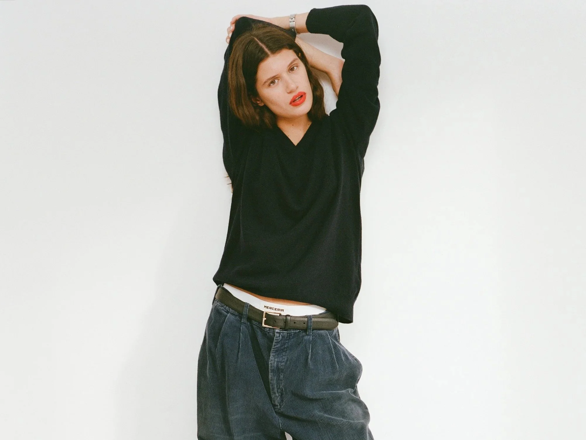 Recycled Cashmere V-Neck Navy