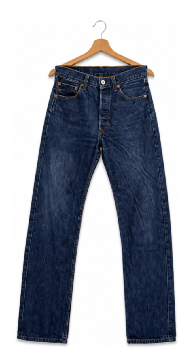 90s Vintage Levi's 501 Jeans - Indigo Blue w32/L34 made in the EU