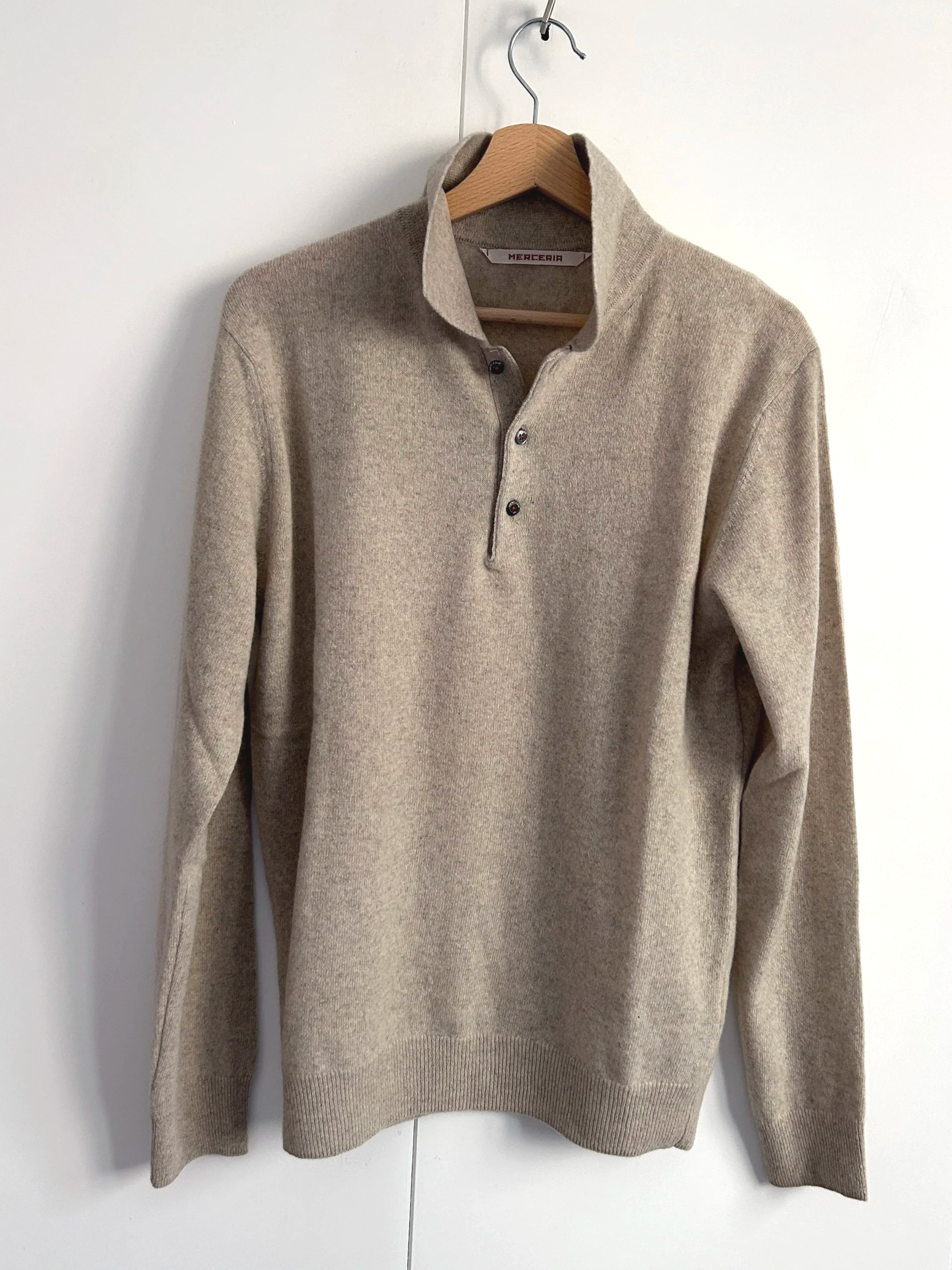 Recycled Cashmere Polo Grey