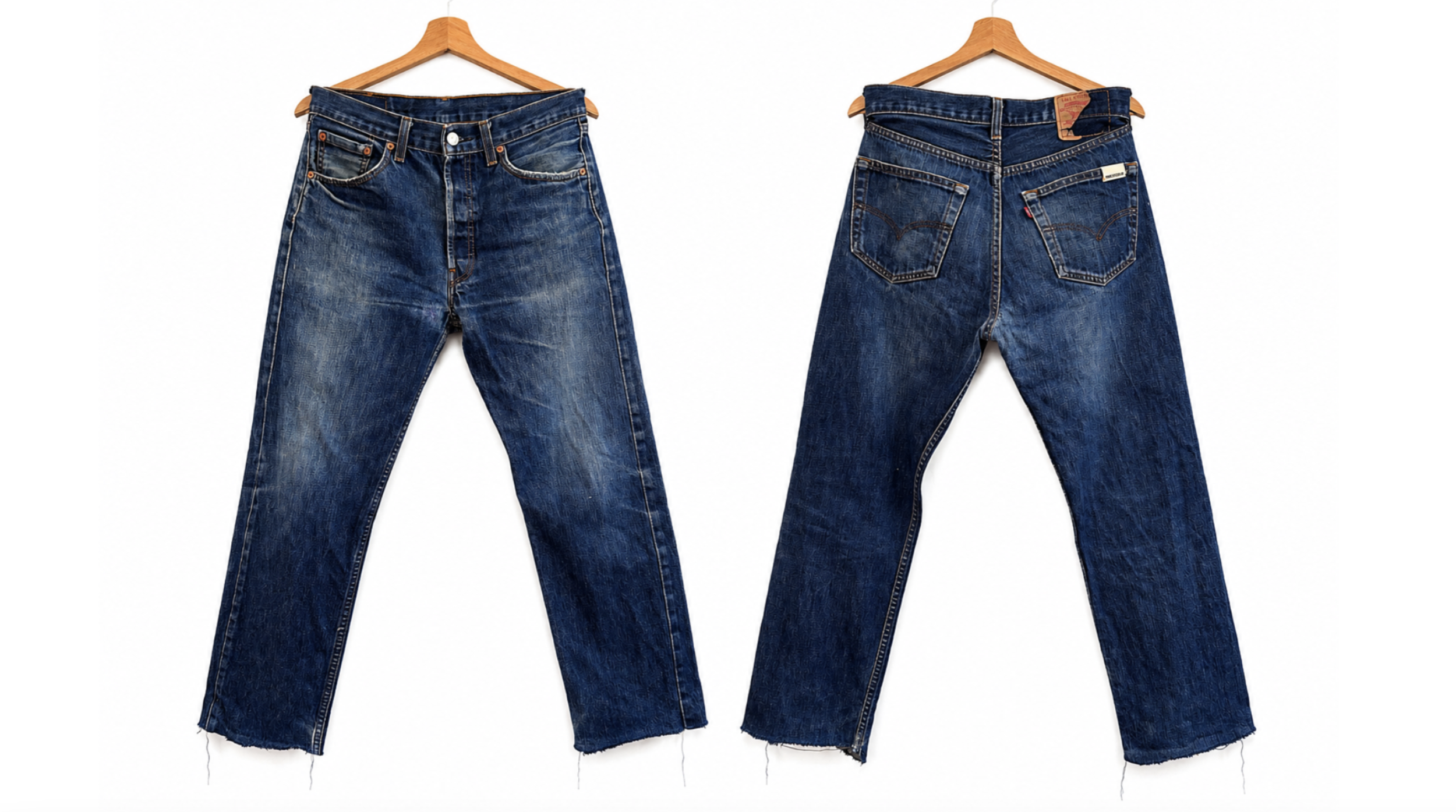 90s Vintage Levi's 501 Jeans - Ink Blue Cropped w32/L27  made in EU
